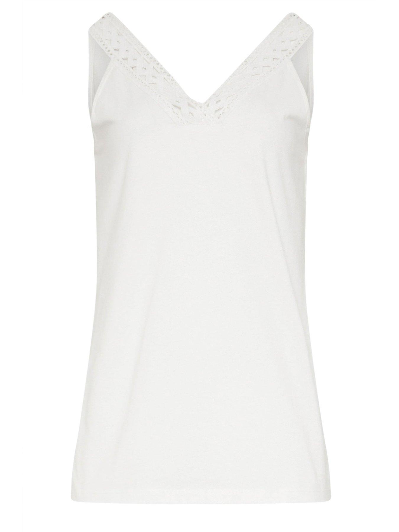 Image 5 of 5 of Long Tall Sally V-Neck Lace Vest - White