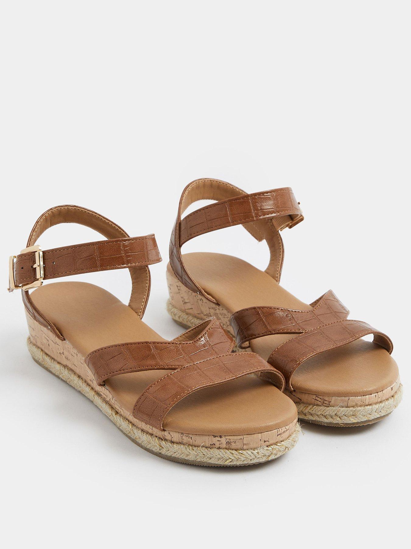 stillFront image of yours-wide-fit-v-cut-plaited-wedges