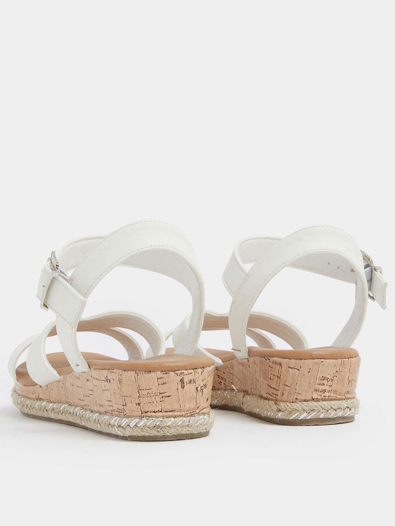 Image 3 of 4 of Yours Extra Wide Fit V Cut Plaited Wedges