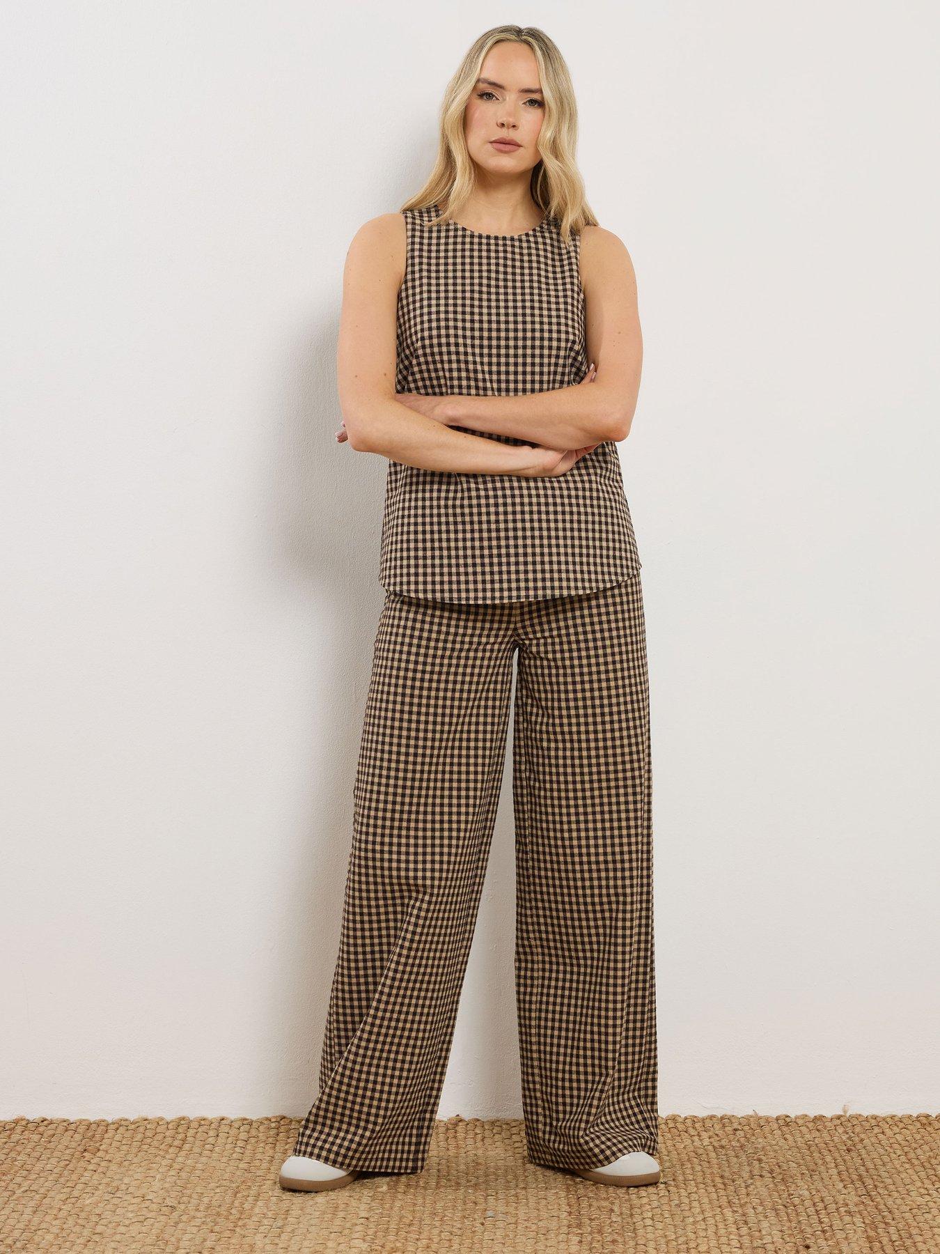 Image 3 of 5 of Long Tall Sally Gingham Sleeveless Top - Cream