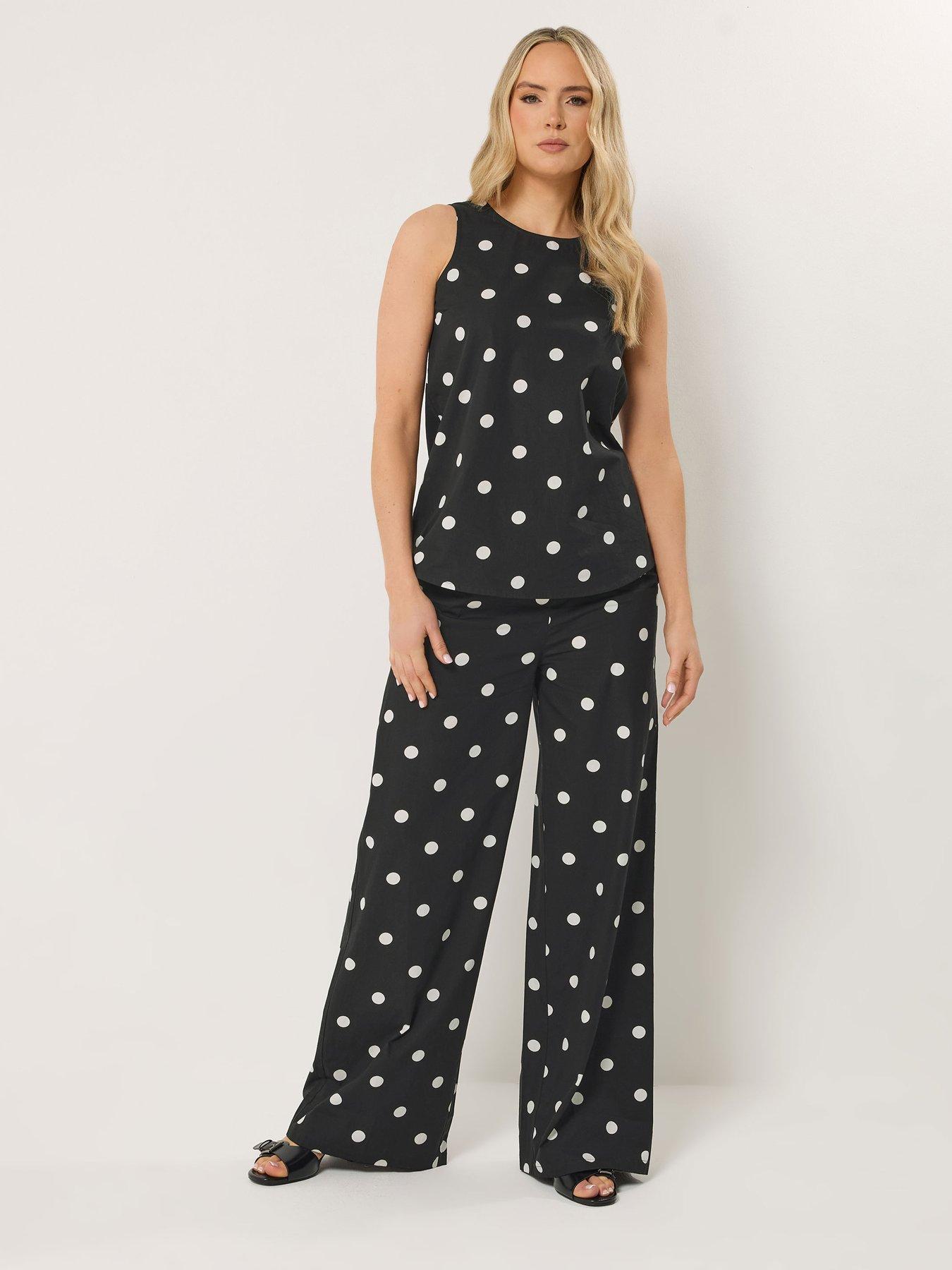 Image 3 of 4 of Long Tall Sally Polka Dot Sleeveless Top - Black