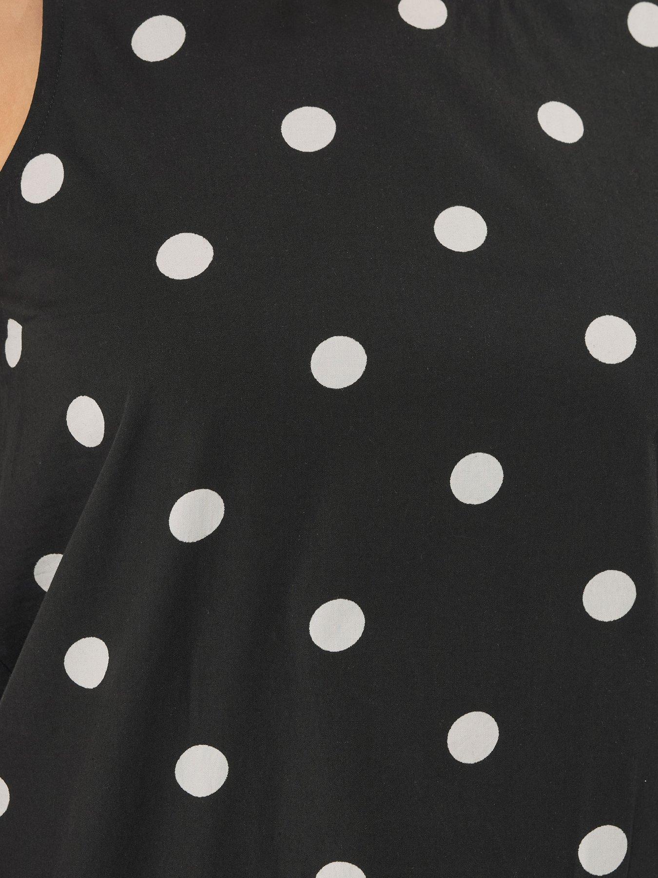 Image 4 of 4 of Long Tall Sally Polka Dot Sleeveless Top - Black