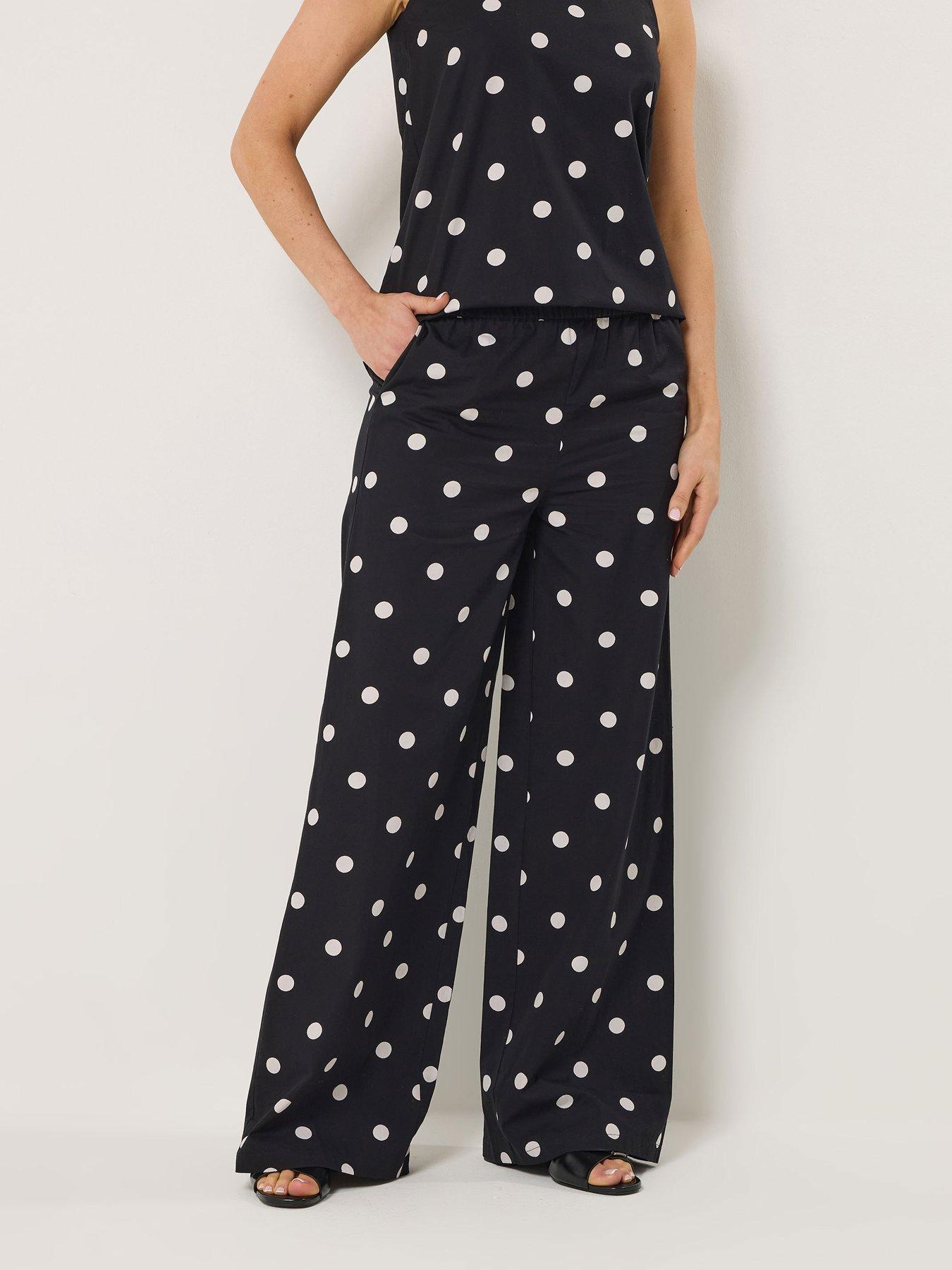 Long Tall Sally Tall Polka Dot Wide leg Trousers 36"