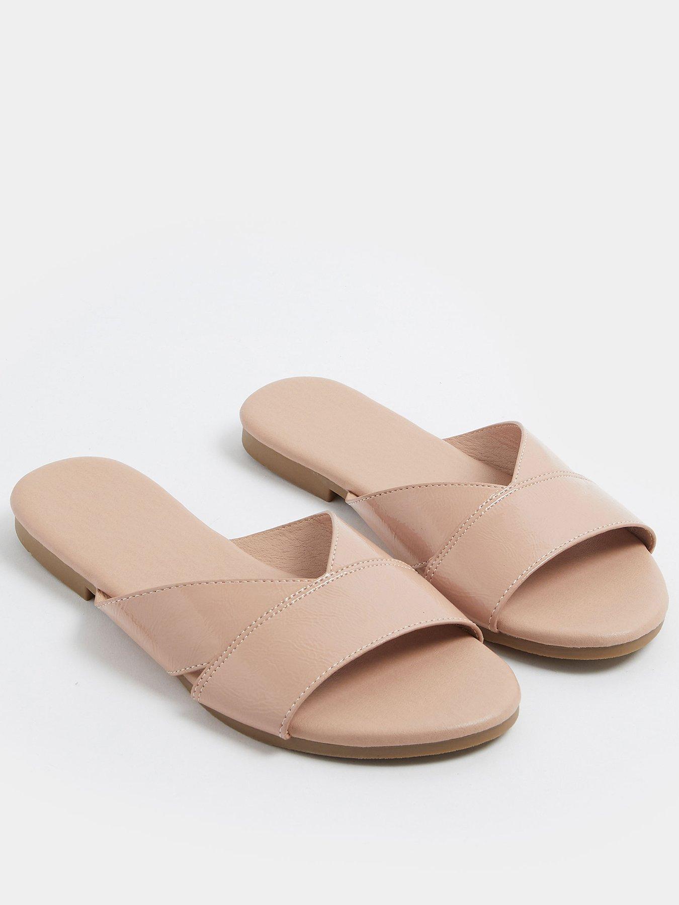Image 2 of 4 of Yours Extra Wide Fit V Cut Mule - Cream