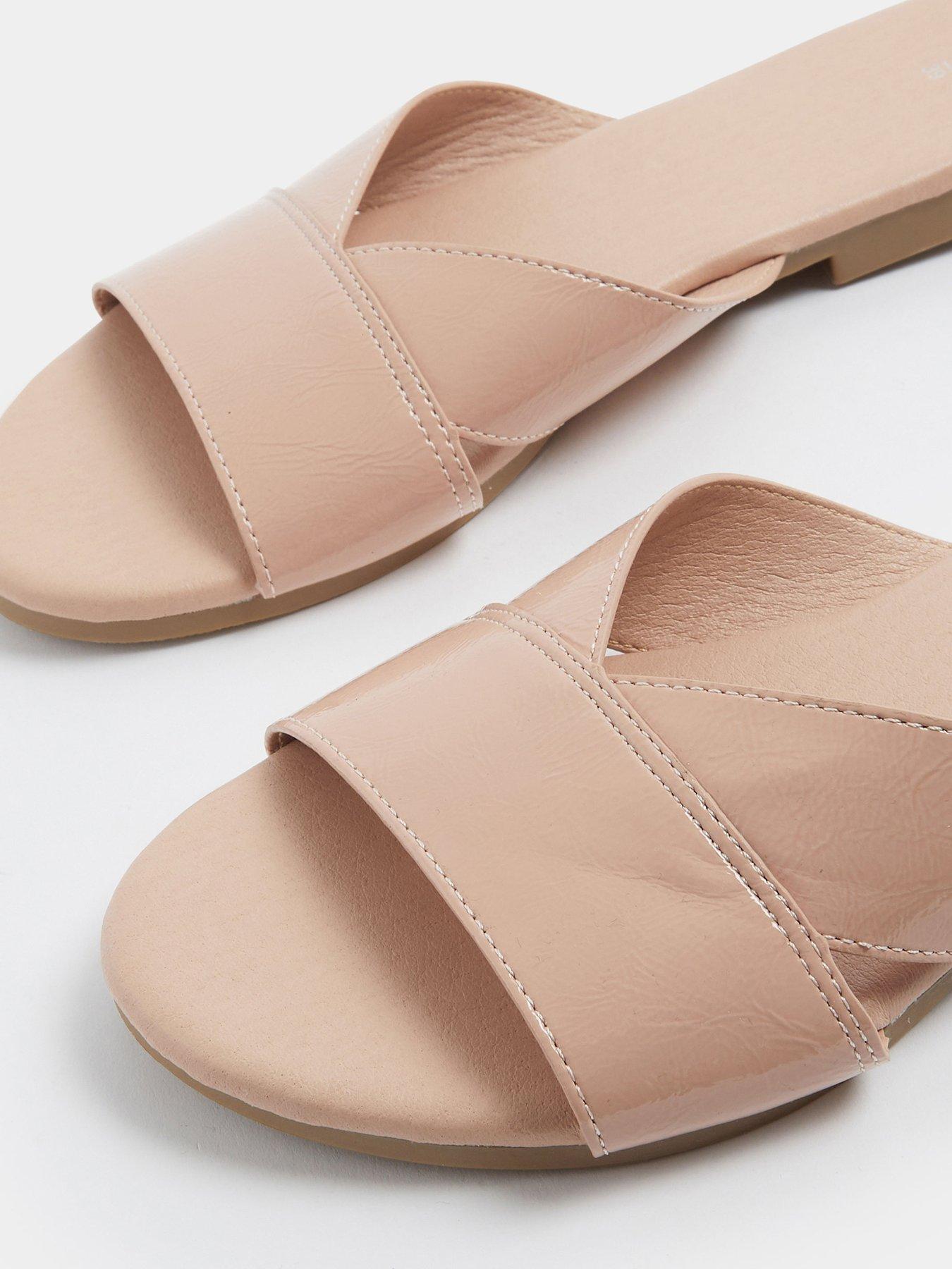 Image 4 of 4 of Yours Extra Wide Fit V Cut Mule - Cream