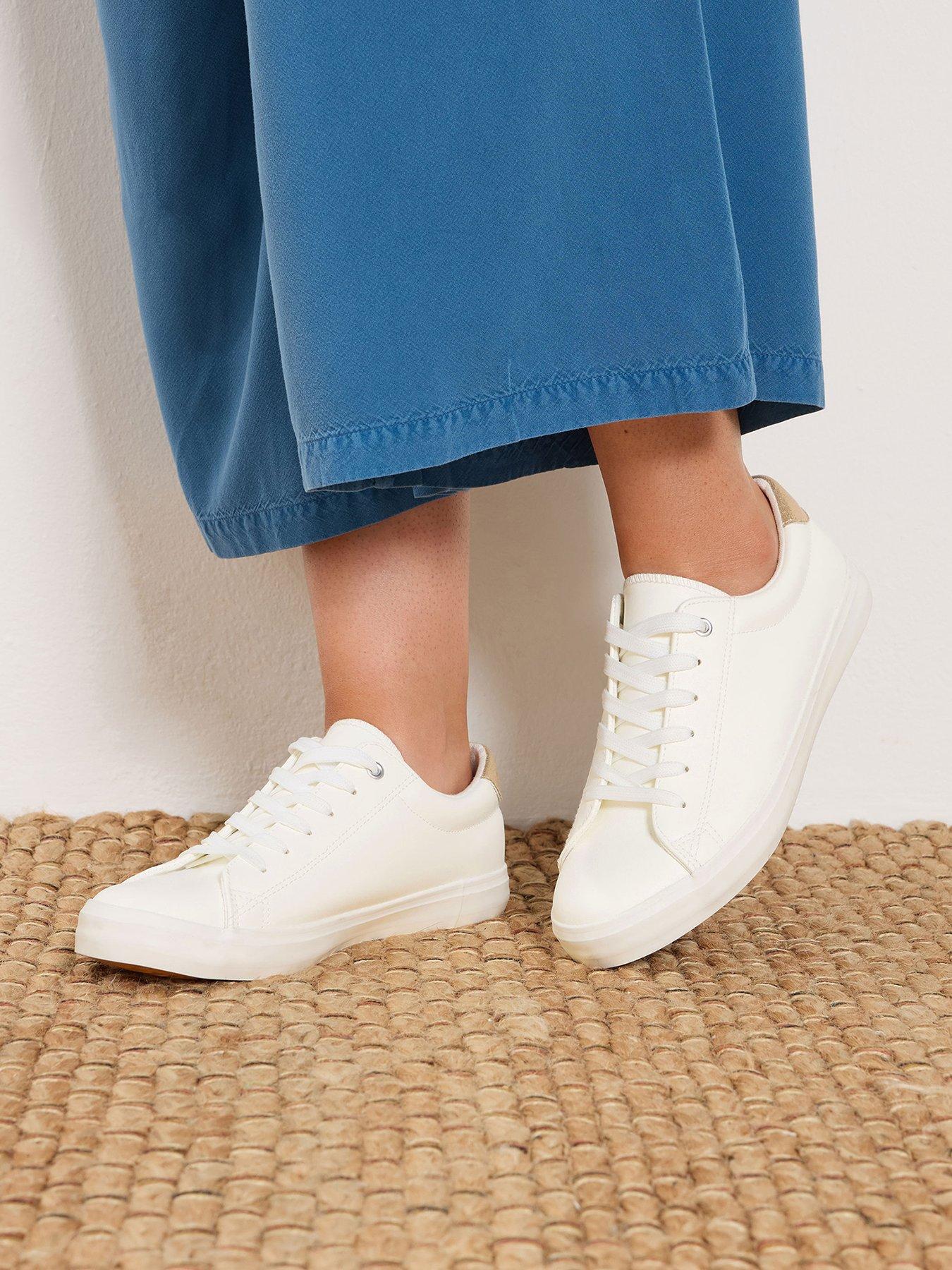 Yours Extra Wide Fit Slimsole Lace Up Trainers - White