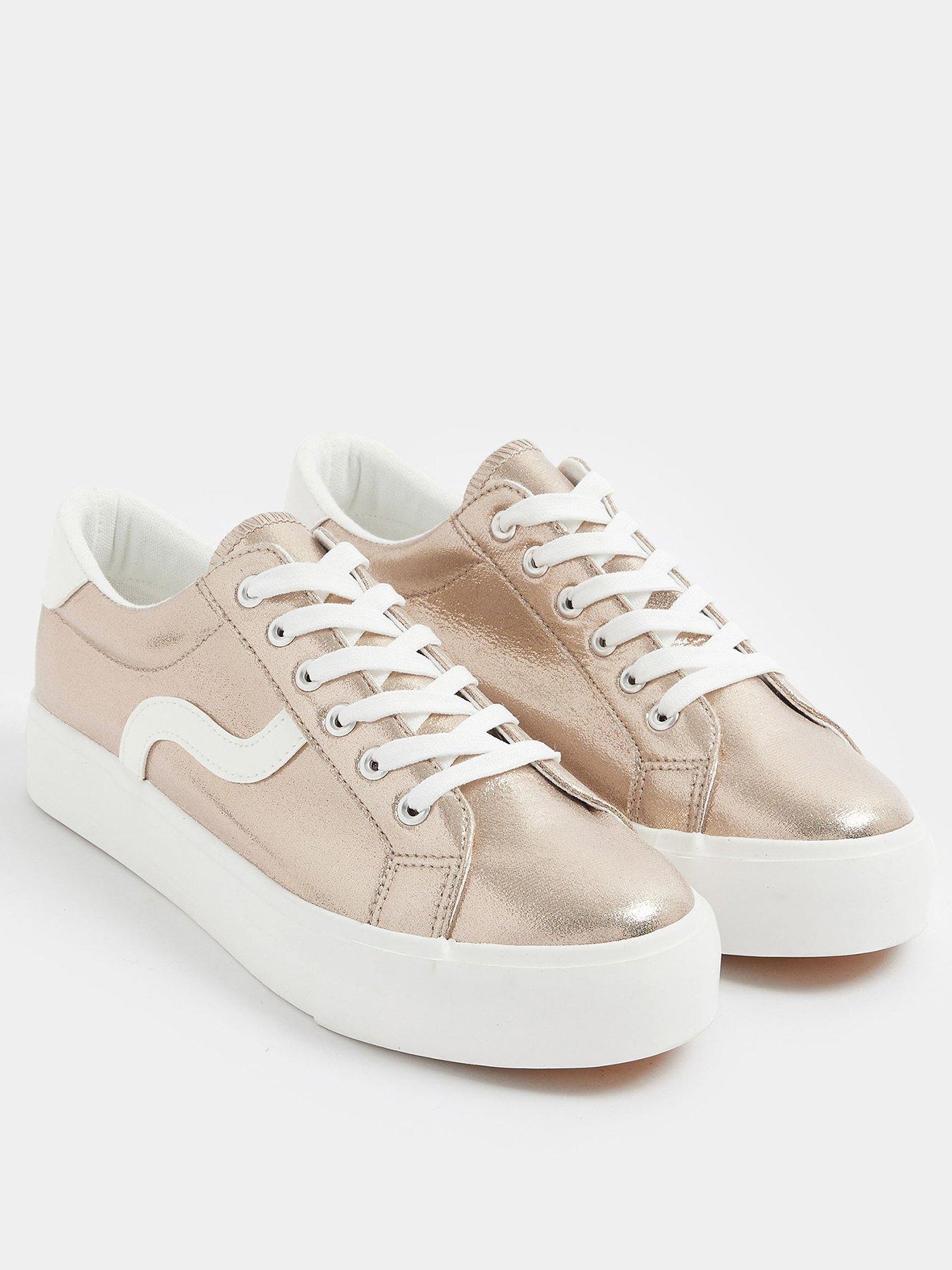  image of yours-extra-wide-fit-swoosh-side-slab-trainers-gold