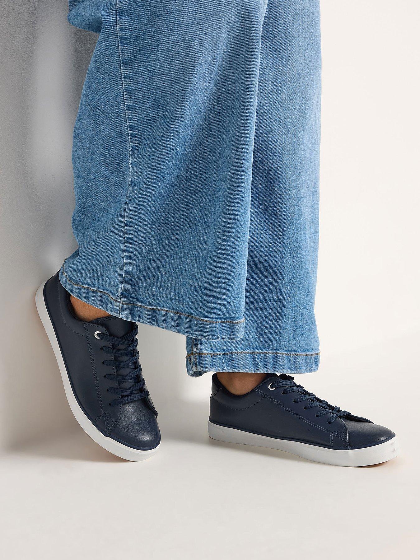 Yours Extra Wide Fit Slimsole Laceup Trainers - Blue