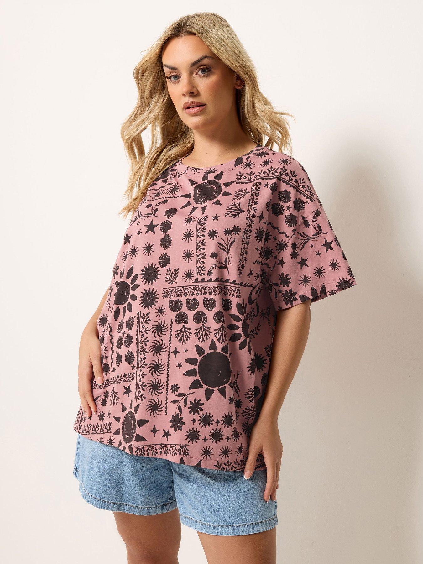 Yours Curve Step Hem Boxy T-Shirt
