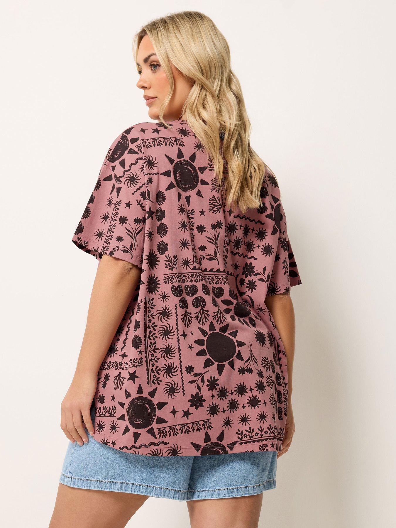 Image 2 of 5 of Yours Curve Step Hem Boxy T-Shirt