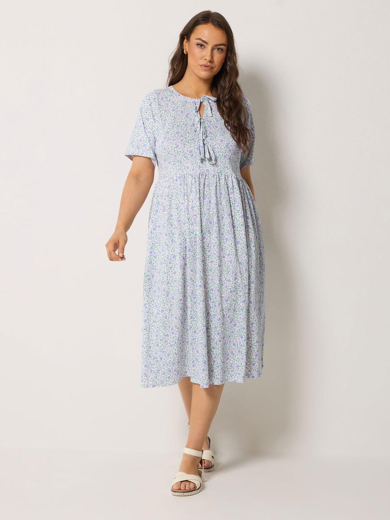 Yours Curve Bow Print Throw On Dress