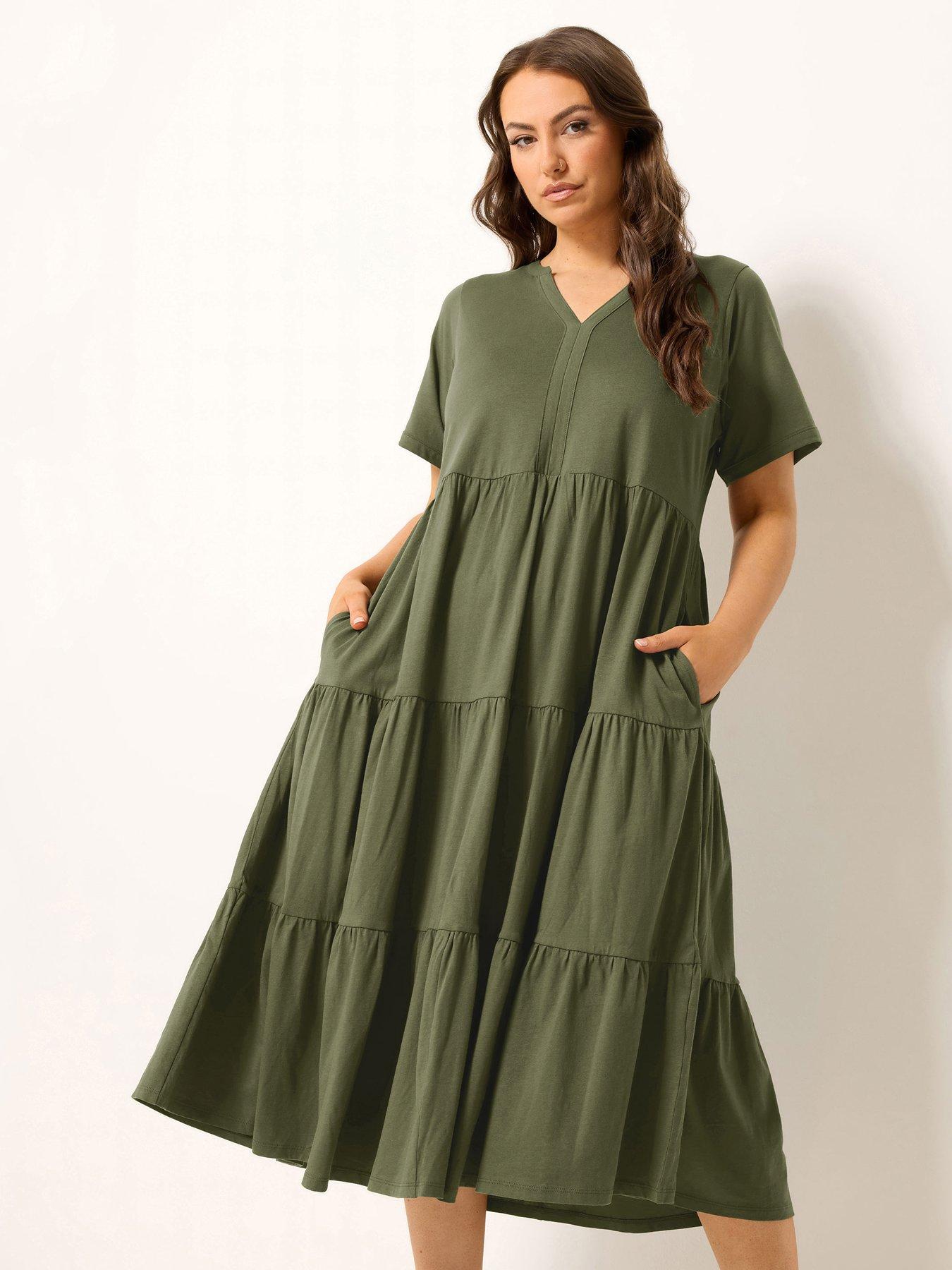 Yours Curve Cotton Tierred Dress