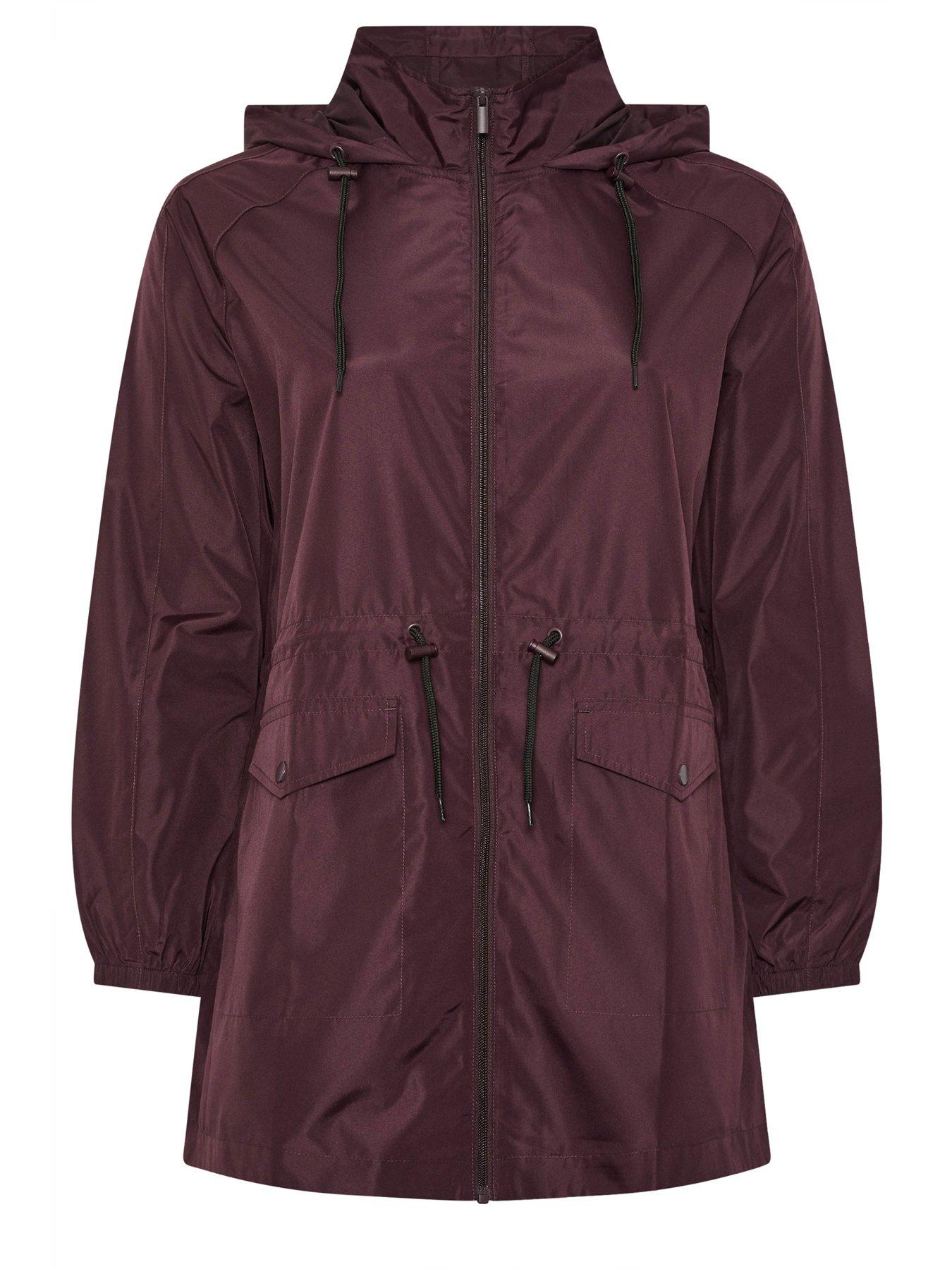 Image 5 of 5 of Yours Curve Solid Lightweight Parka - Purple