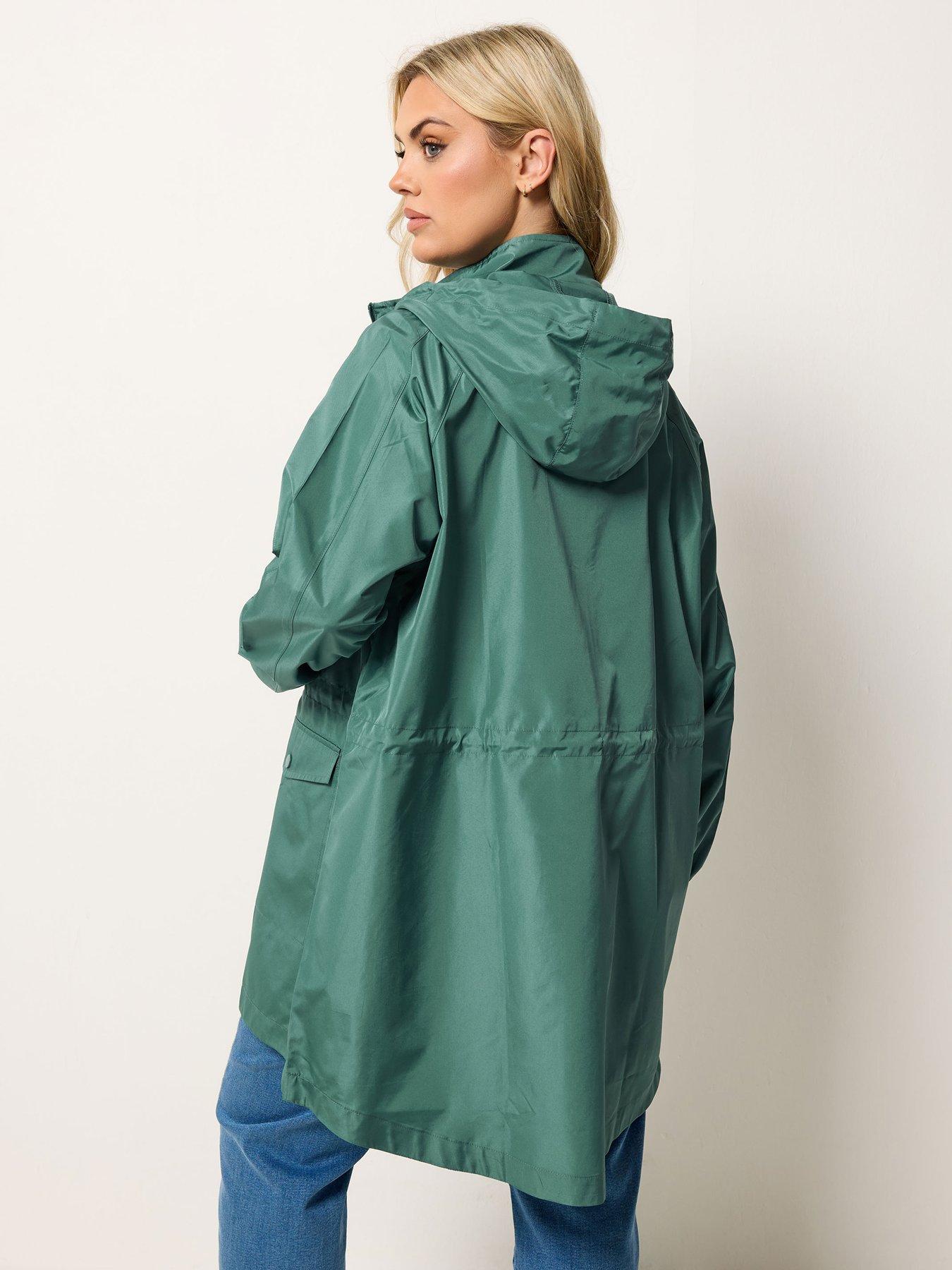 Image 2 of 5 of Yours Curve Solid Lightweight Parka Jacket - Green
