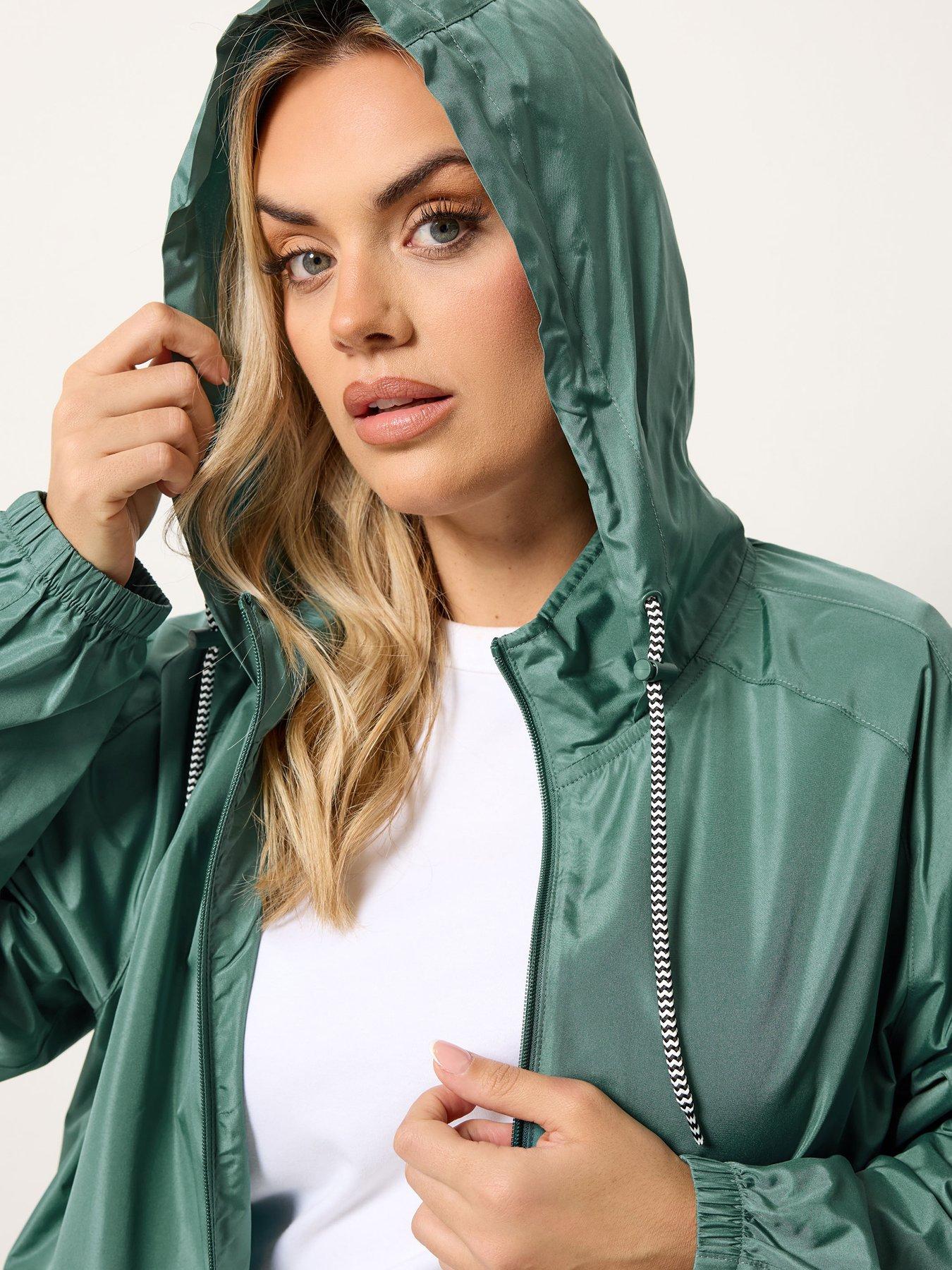 Image 4 of 5 of Yours Curve Solid Lightweight Parka Jacket - Green