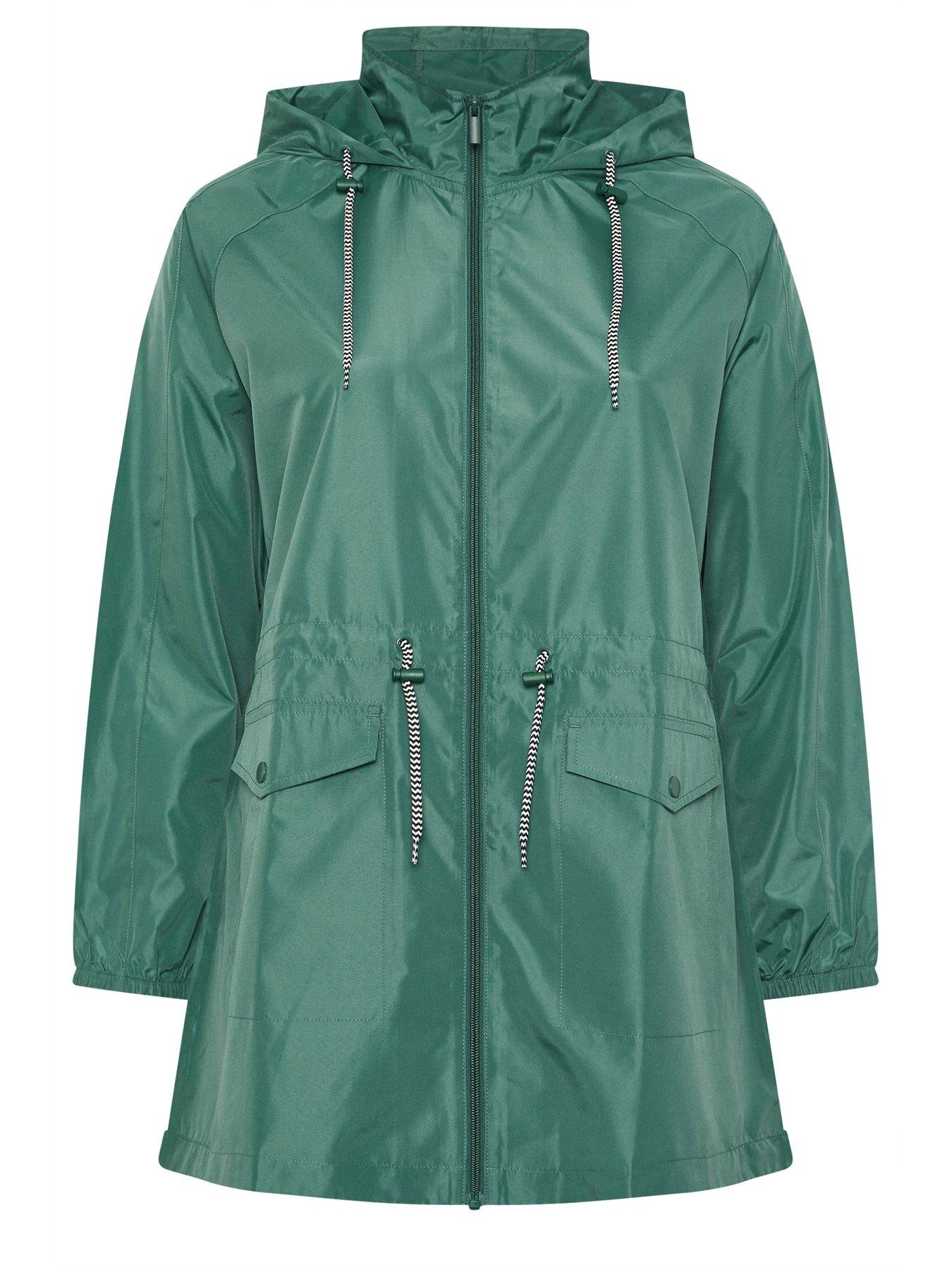 Image 5 of 5 of Yours Curve Solid Lightweight Parka Jacket - Green