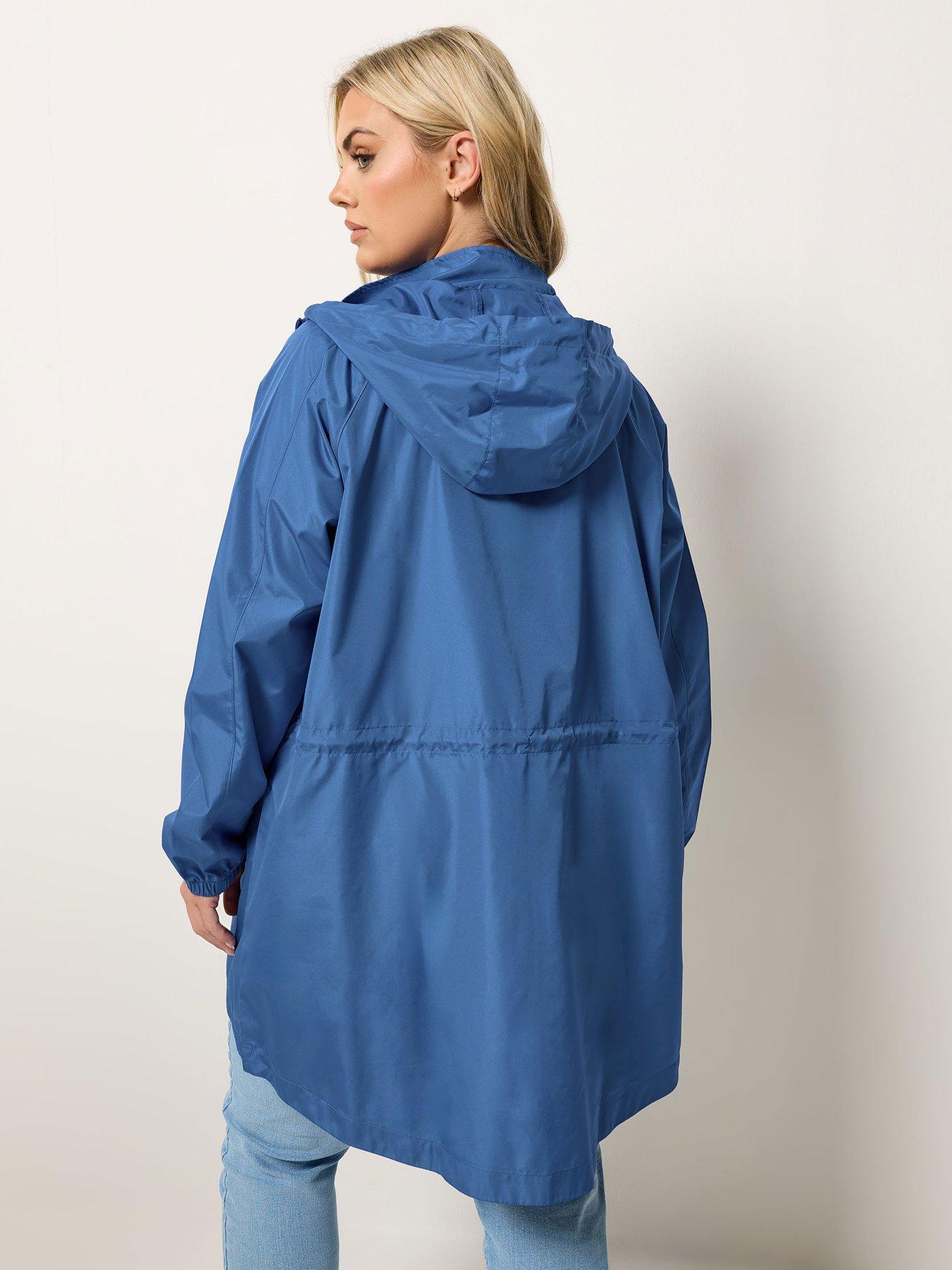 stillFront image of yours-curve-solid-lightweight-parka-jacket-blue
