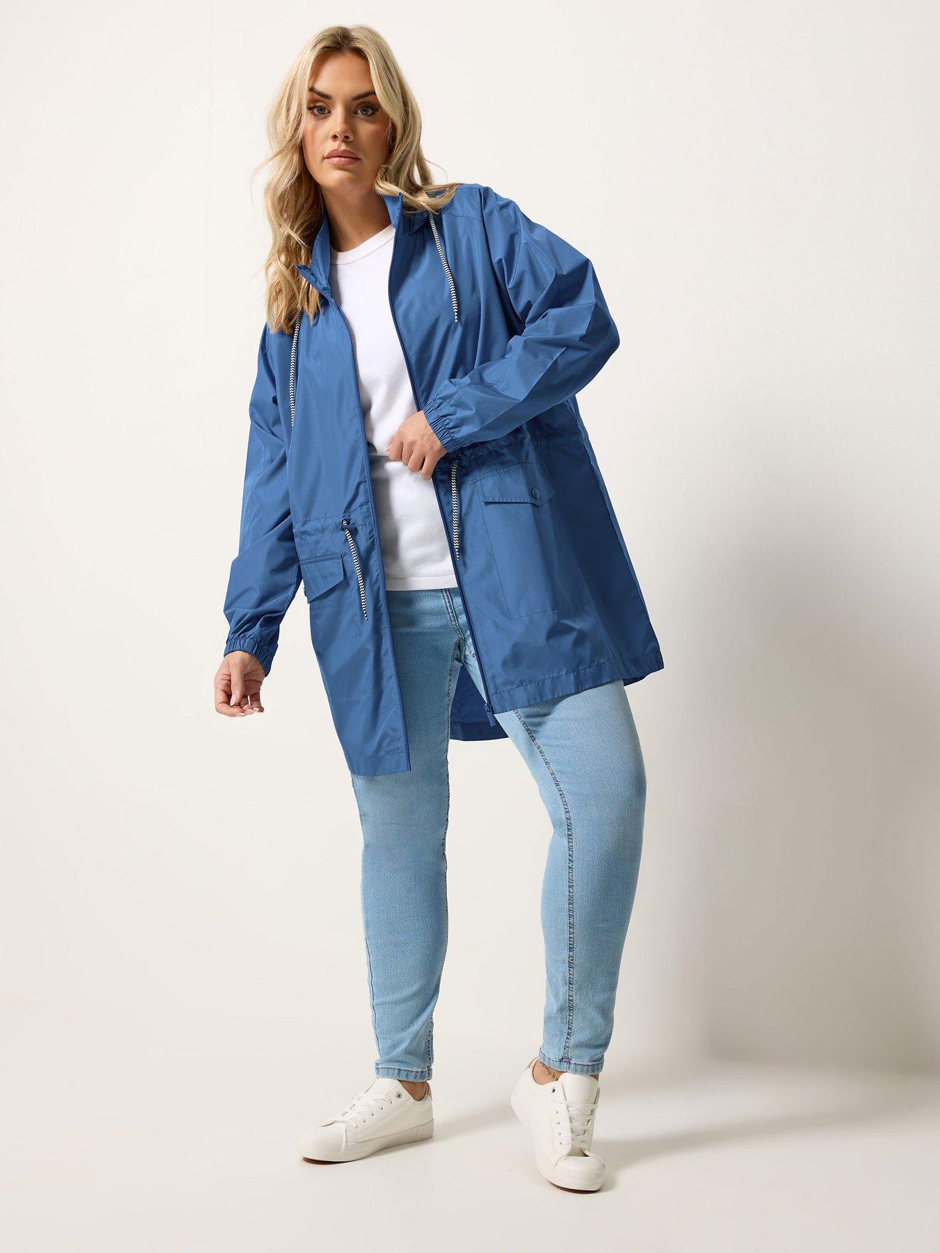  image of yours-curve-solid-lightweight-parka-jacket-blue