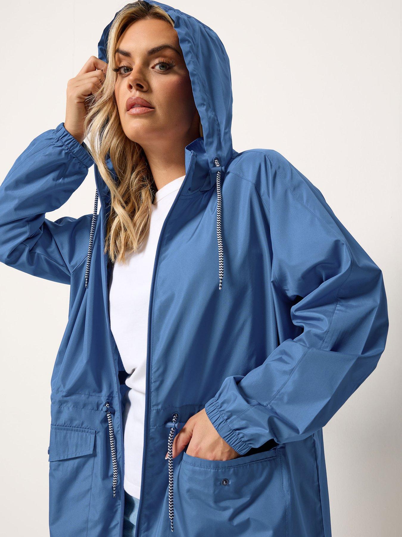  image of yours-curve-solid-lightweight-parka-jacket-blue