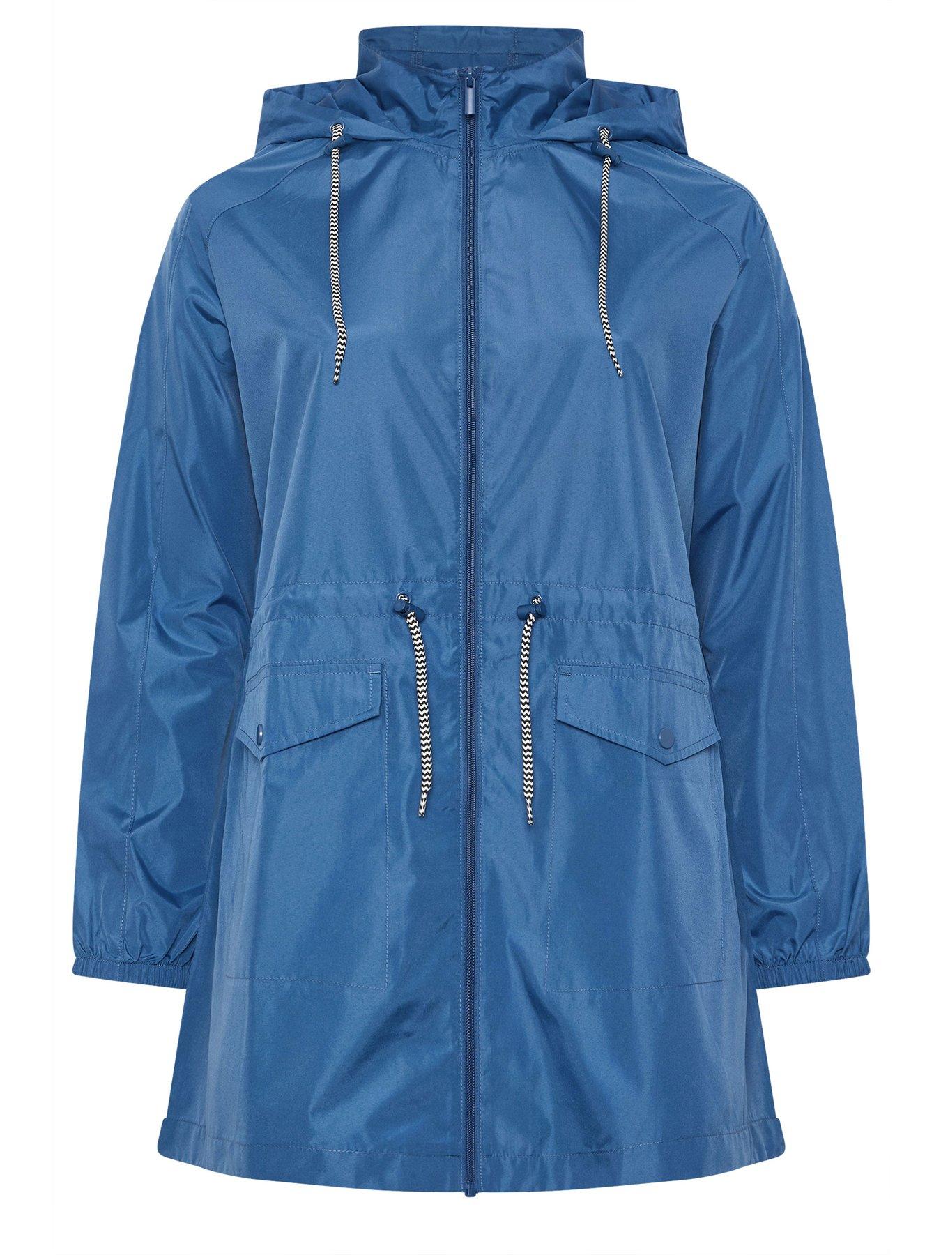  image of yours-curve-solid-lightweight-parka-jacket-blue