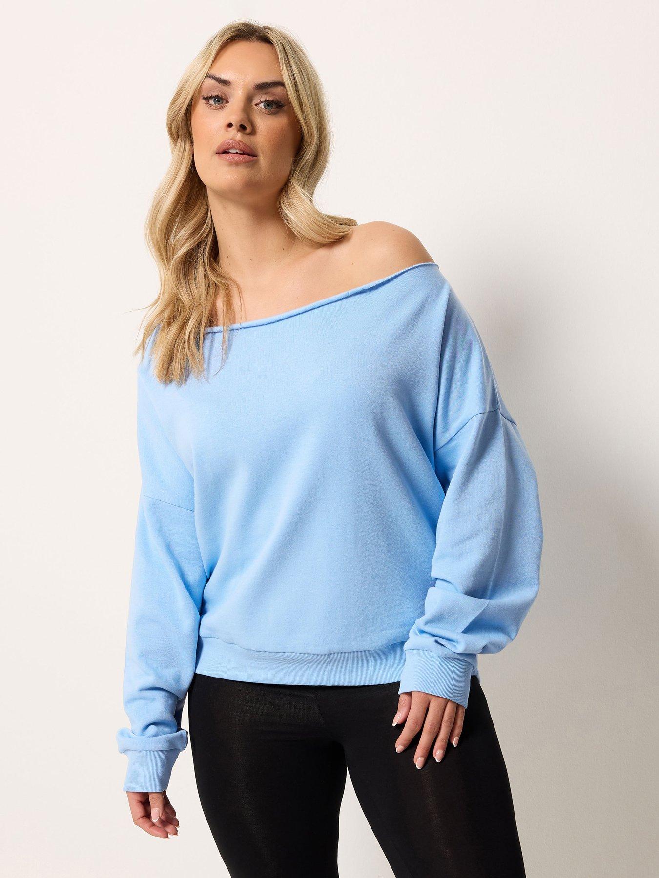  image of yours-curve-off-the-shoulder-sweatshirt-blue