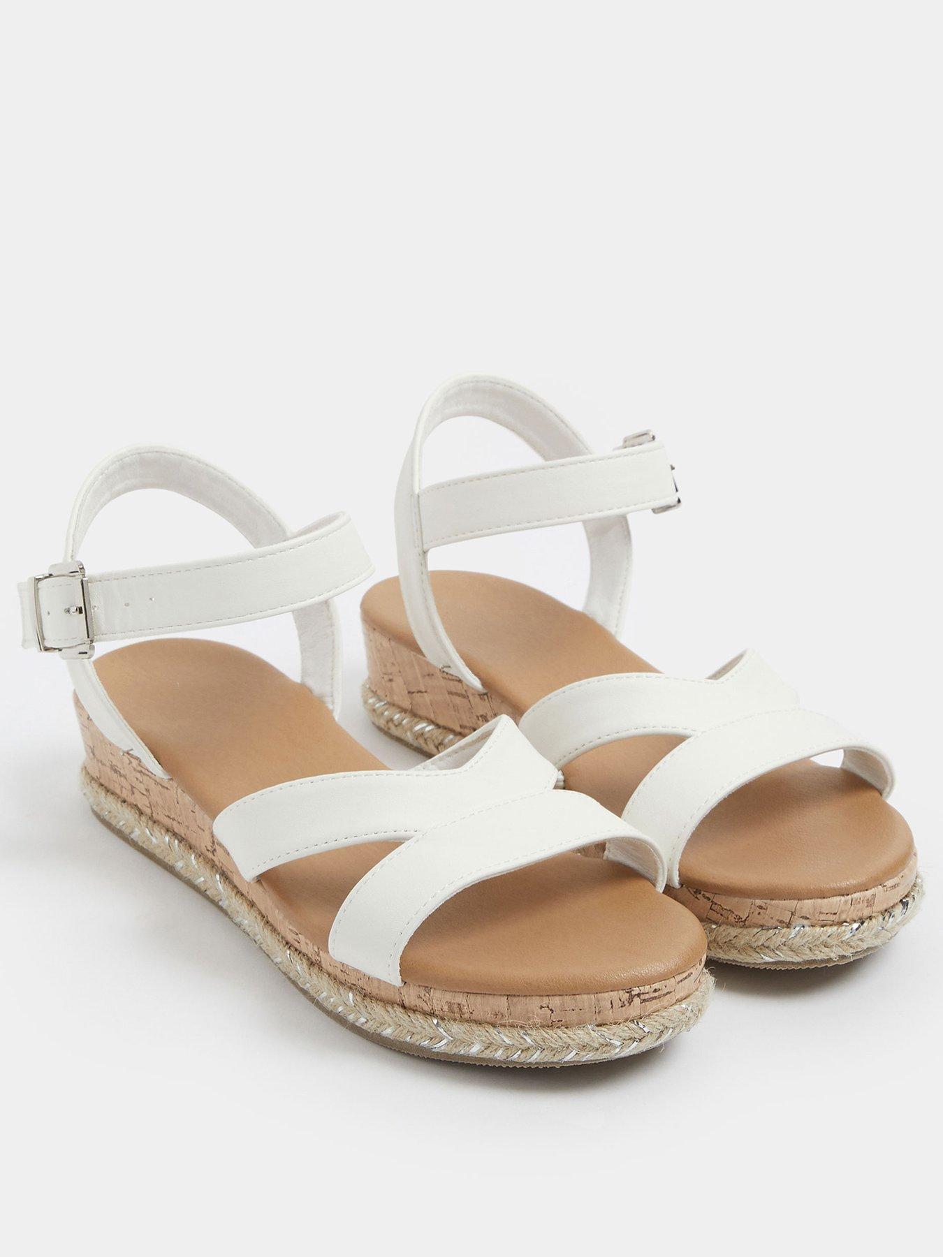 Image 2 of 4 of Yours Wide Fit V Cut Plaited Wedges