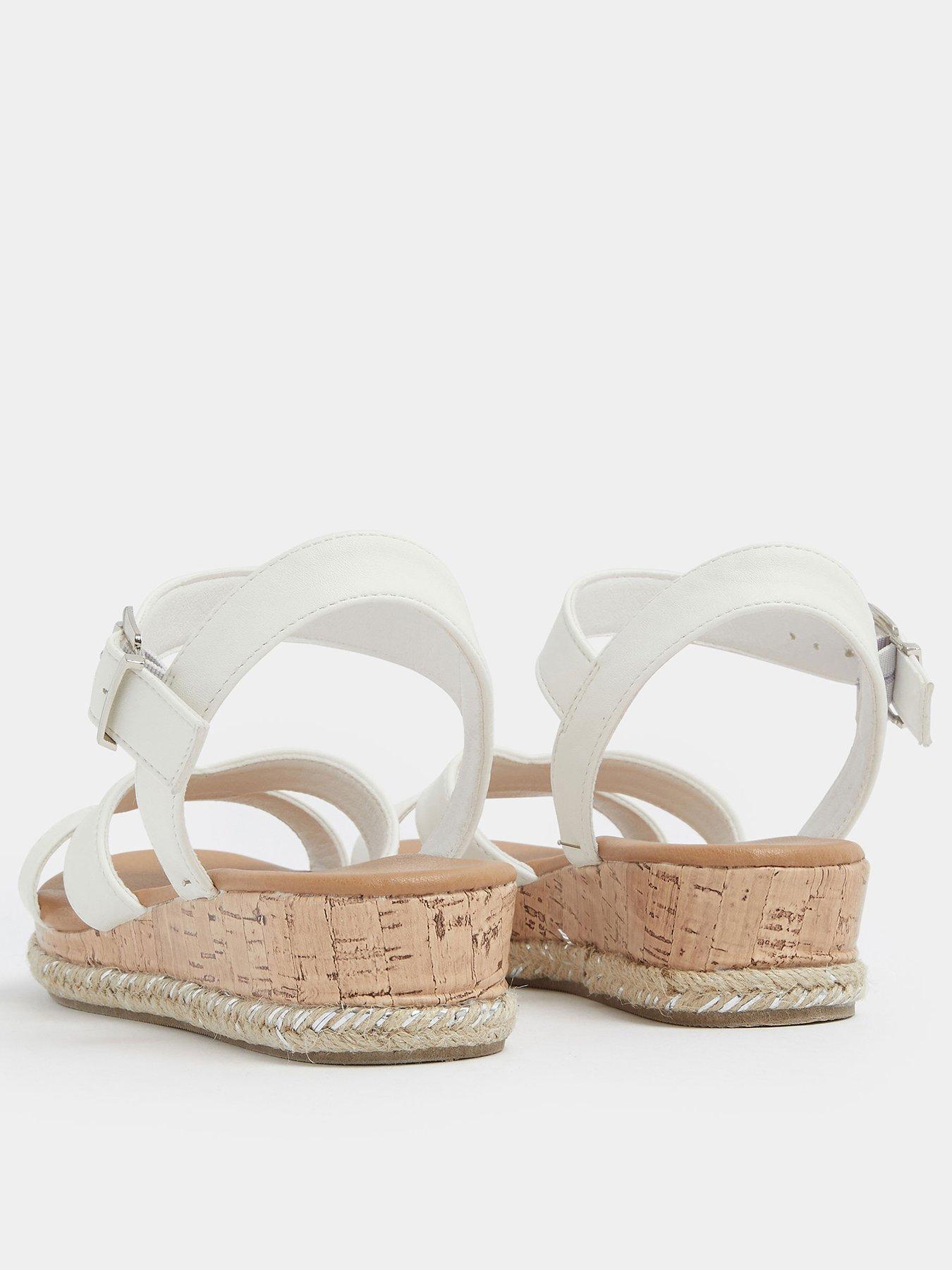 Image 3 of 4 of Yours Wide Fit V Cut Plaited Wedges
