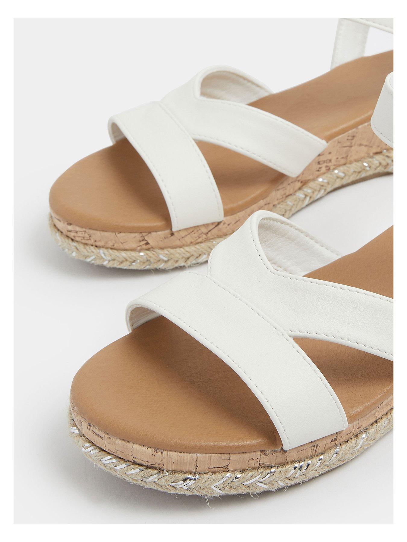 Image 4 of 4 of Yours Wide Fit V Cut Plaited Wedges