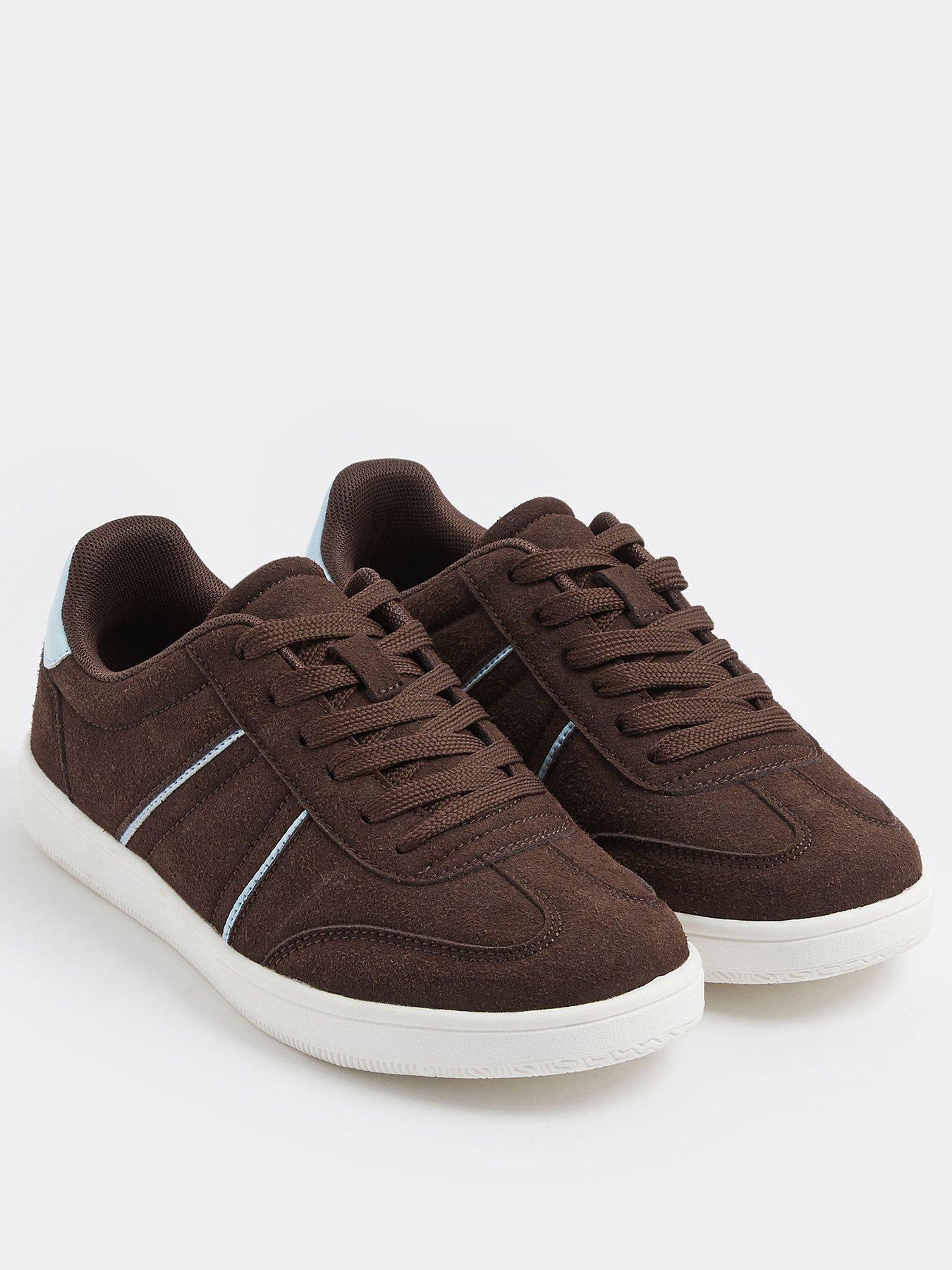 Image 2 of 4 of Yours Extra Wide Fit Slim Sole Panelled Trainer - Brown