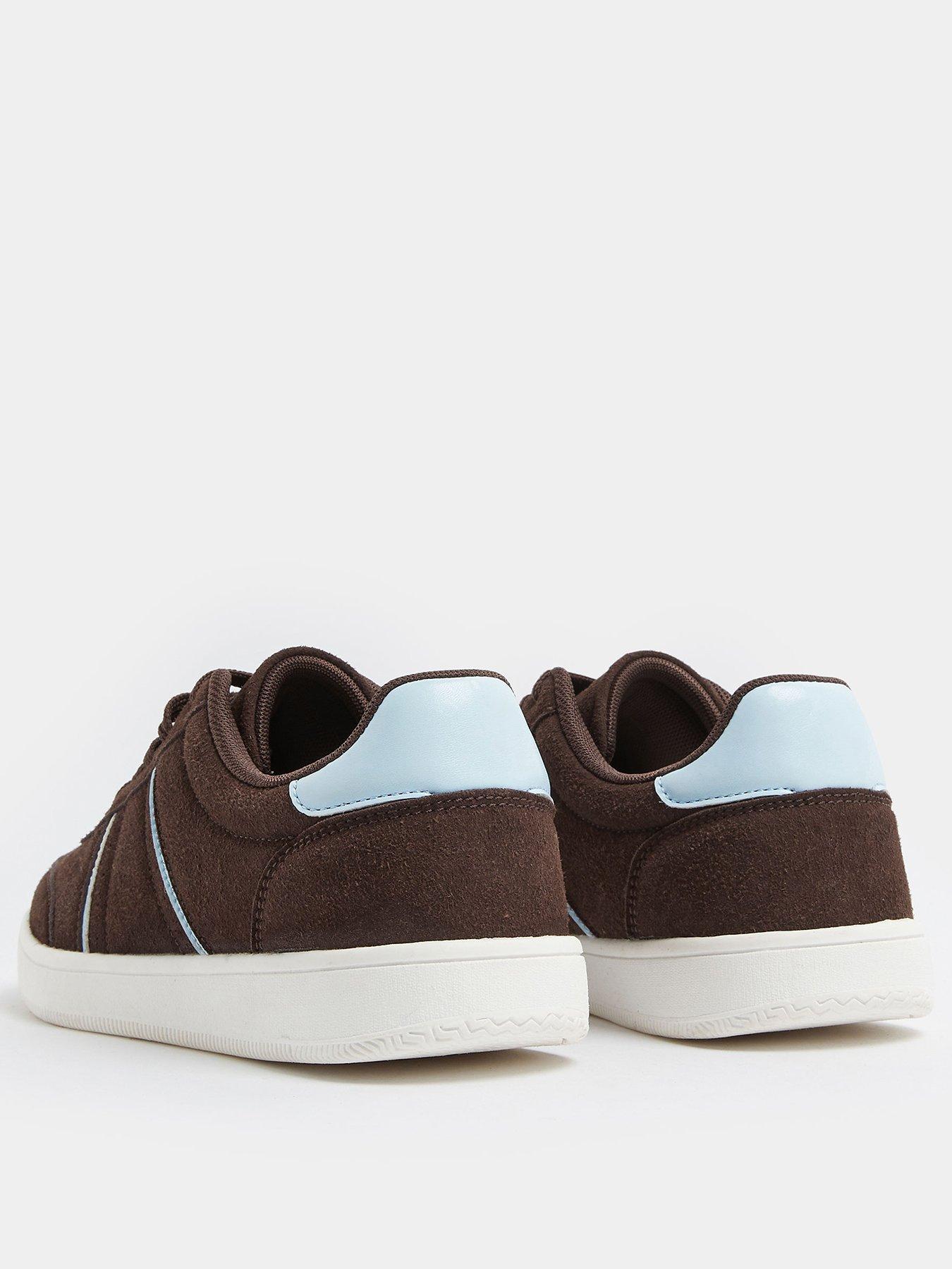 Image 3 of 4 of Yours Extra Wide Fit Slim Sole Panelled Trainer - Brown