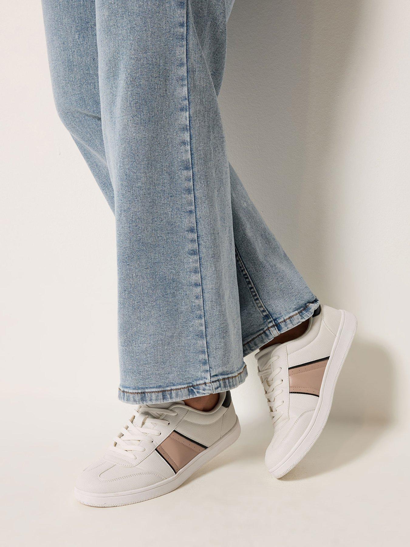 front image of yours-extra-wide-fit-slim-sole-panelled-trainer-white