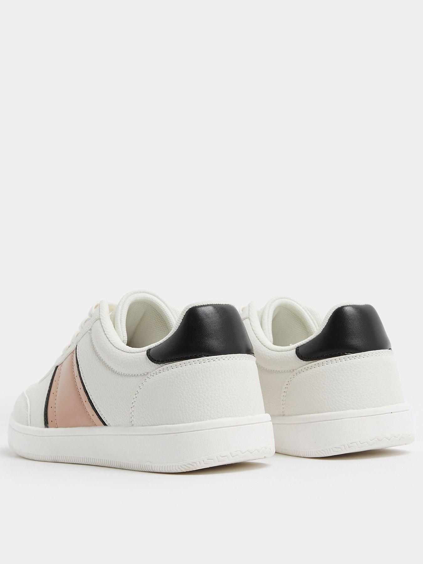  image of yours-extra-wide-fit-slim-sole-panelled-trainer-white