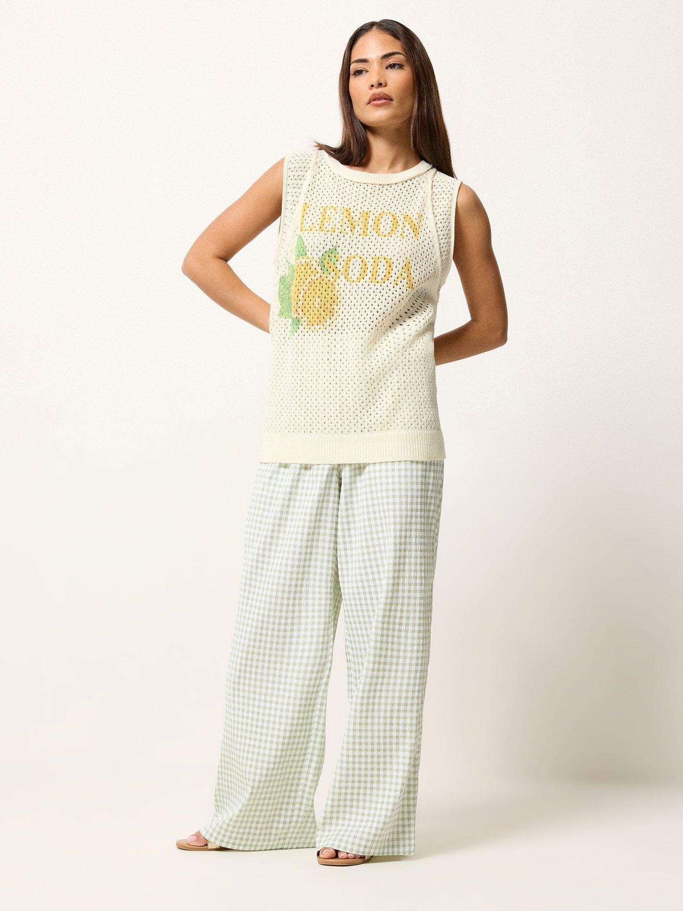 Image 3 of 5 of PixieGirl Petite Lemon Crochet Tank Top - Cream