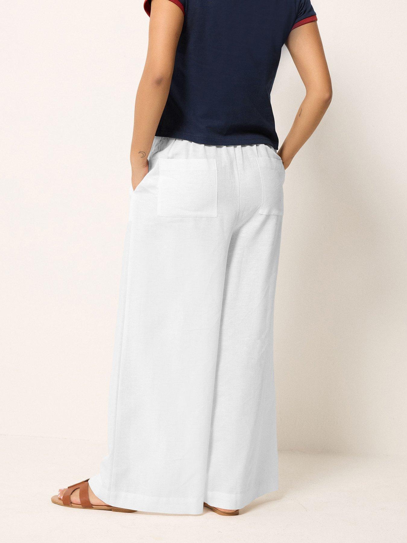 Image 2 of 5 of PixieGirl Petite Button Wide Leg Trousers
