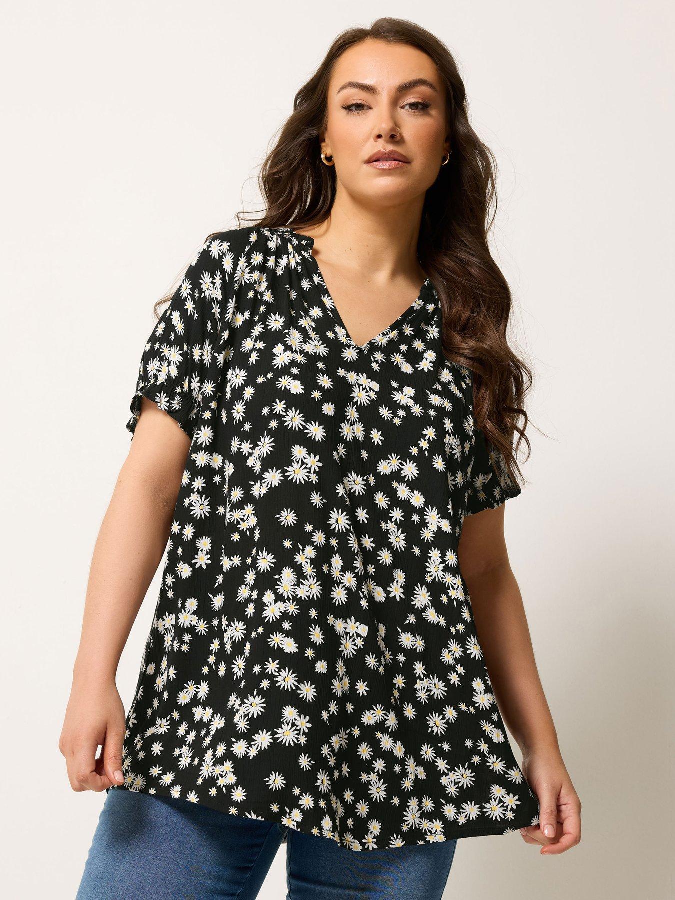 Image 1 of 4 of Yours Curve Crinkle Gypsy Top