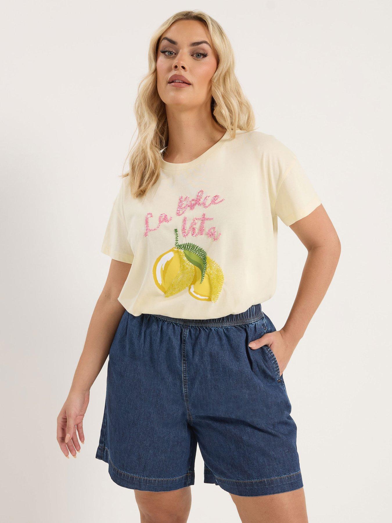  image of yours-curve-denim-shorts-blue