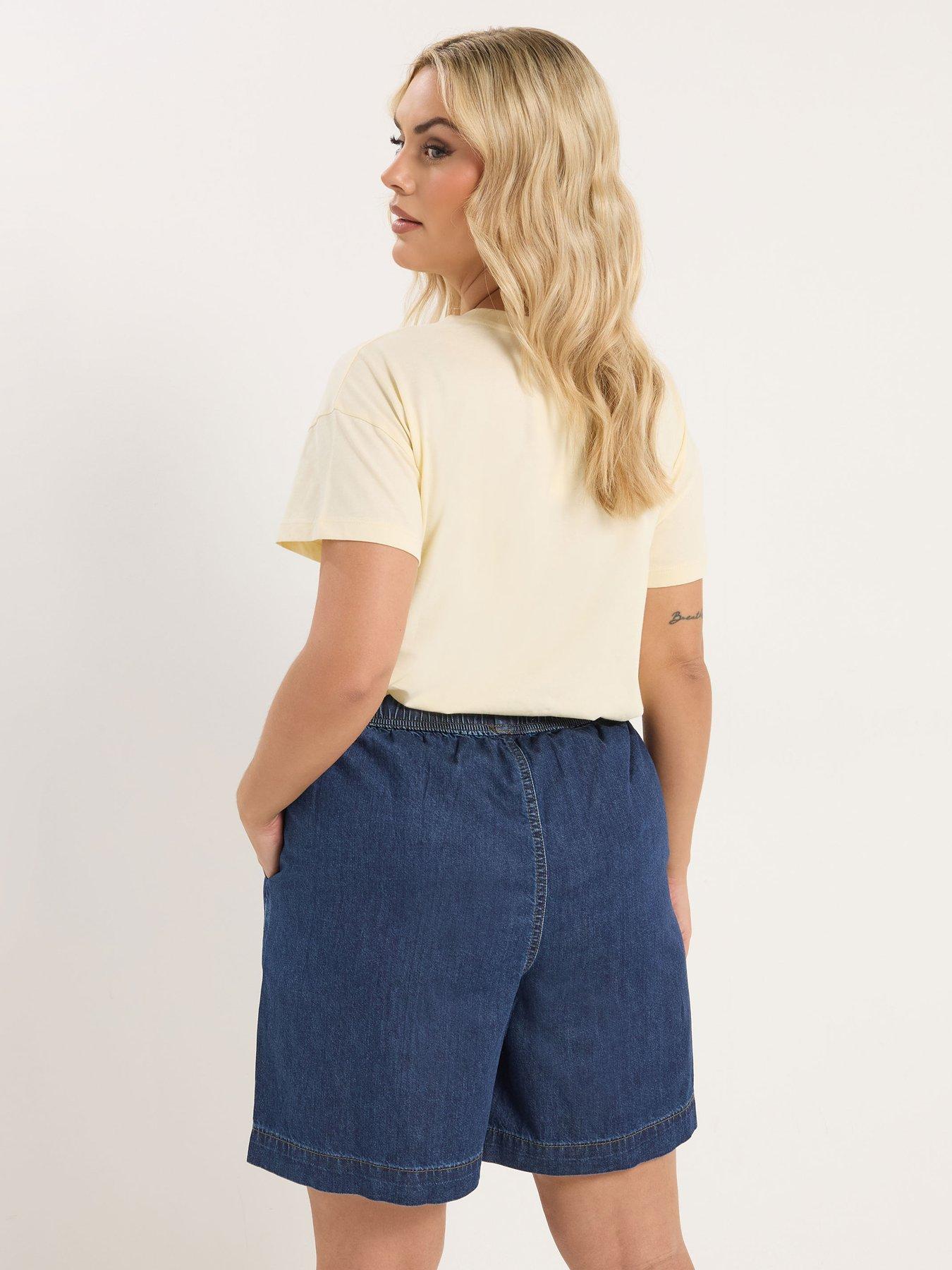  image of yours-curve-denim-shorts-blue