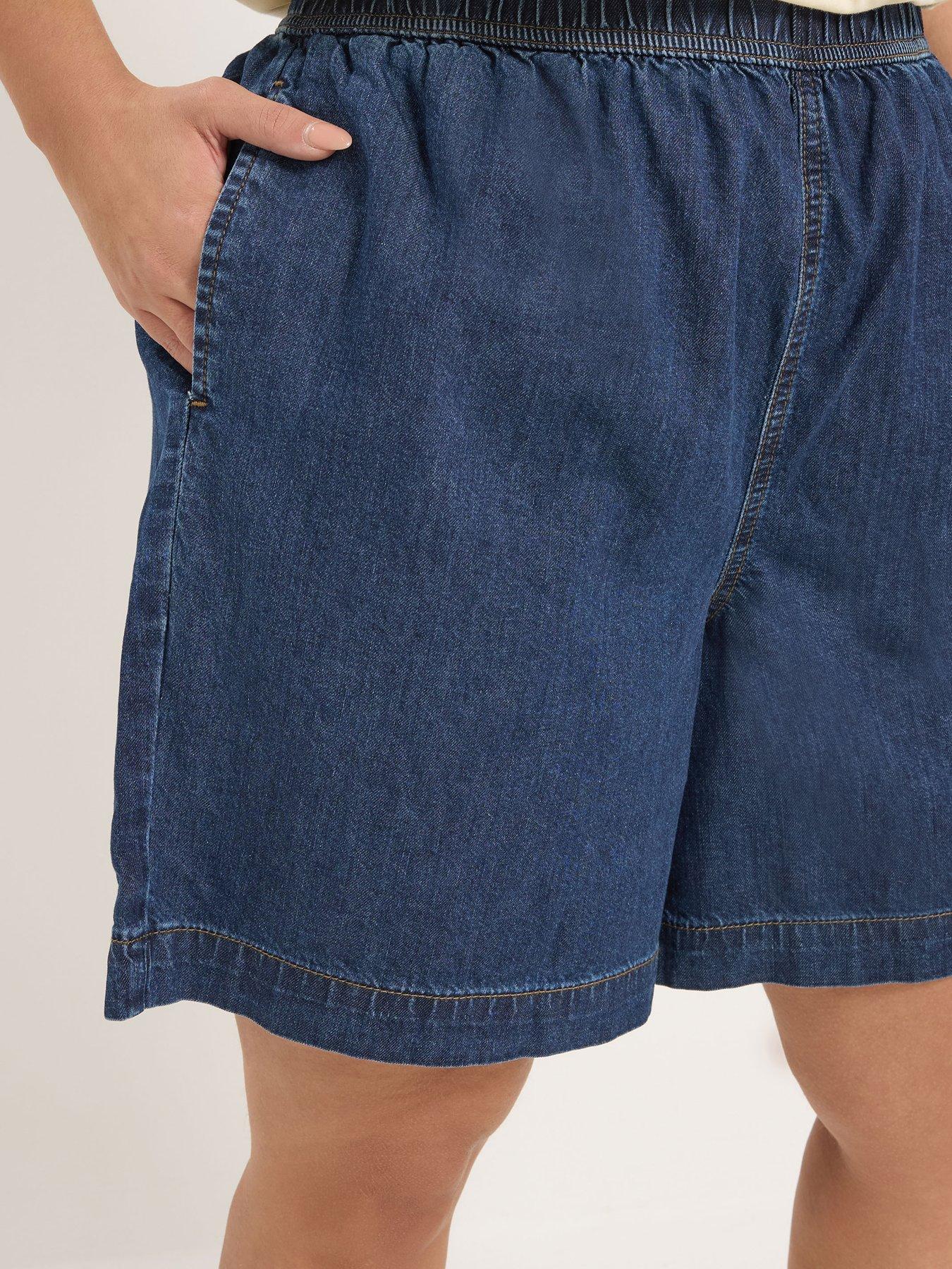  image of yours-curve-denim-shorts-blue