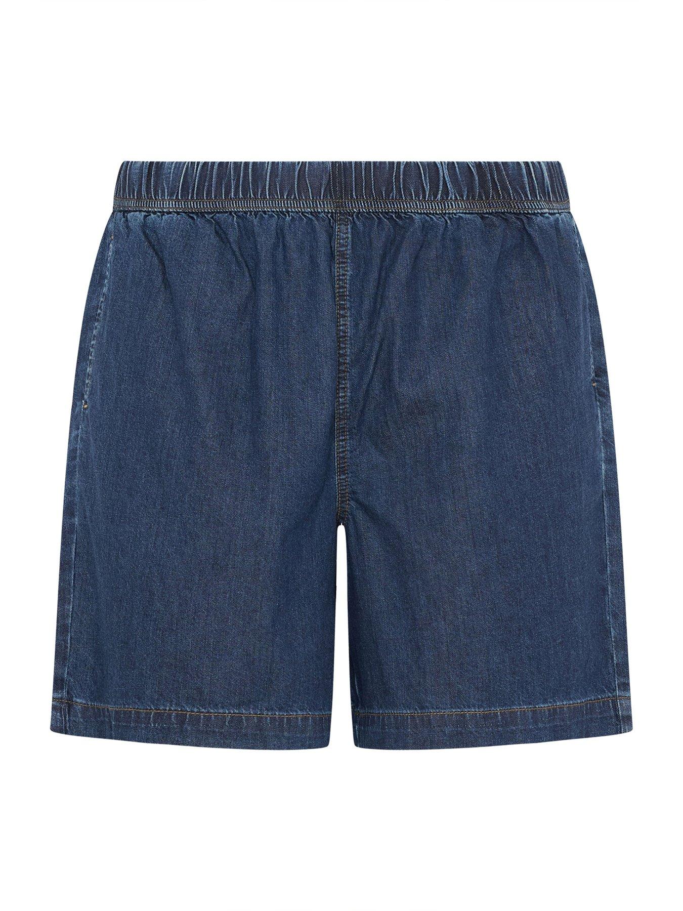  image of yours-curve-denim-shorts-blue