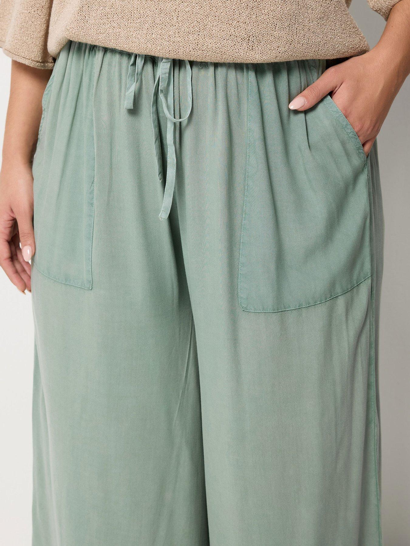  image of yours-curve-chambray-culotte-green