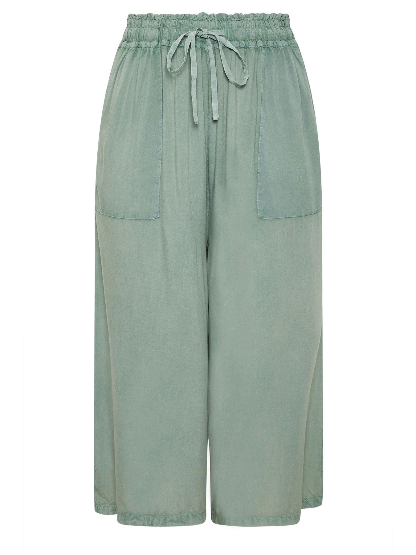  image of yours-curve-chambray-culotte-green