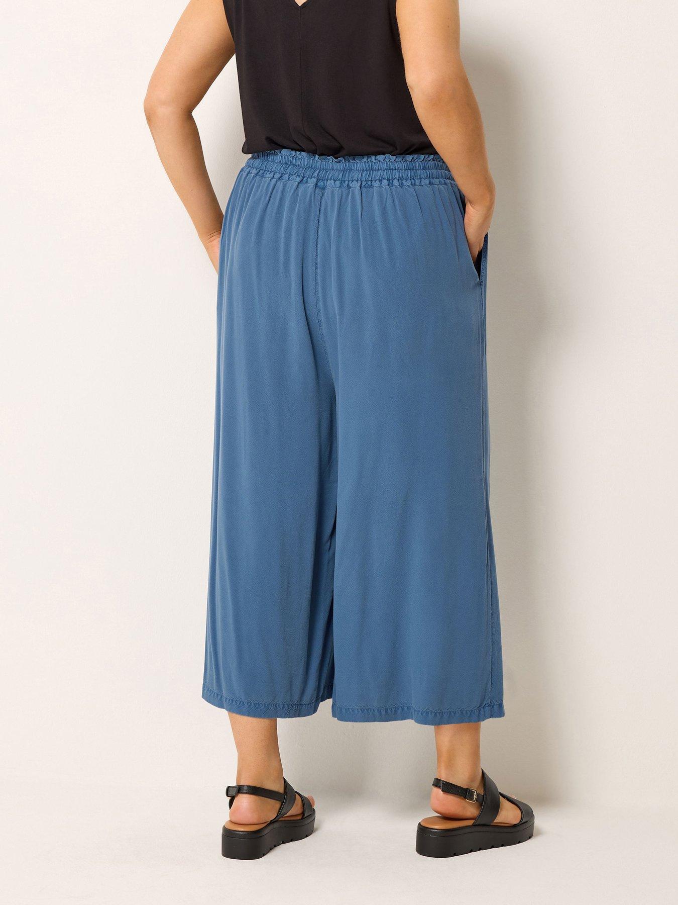 Image 2 of 5 of Yours Curve Chambray Culotte - Blue