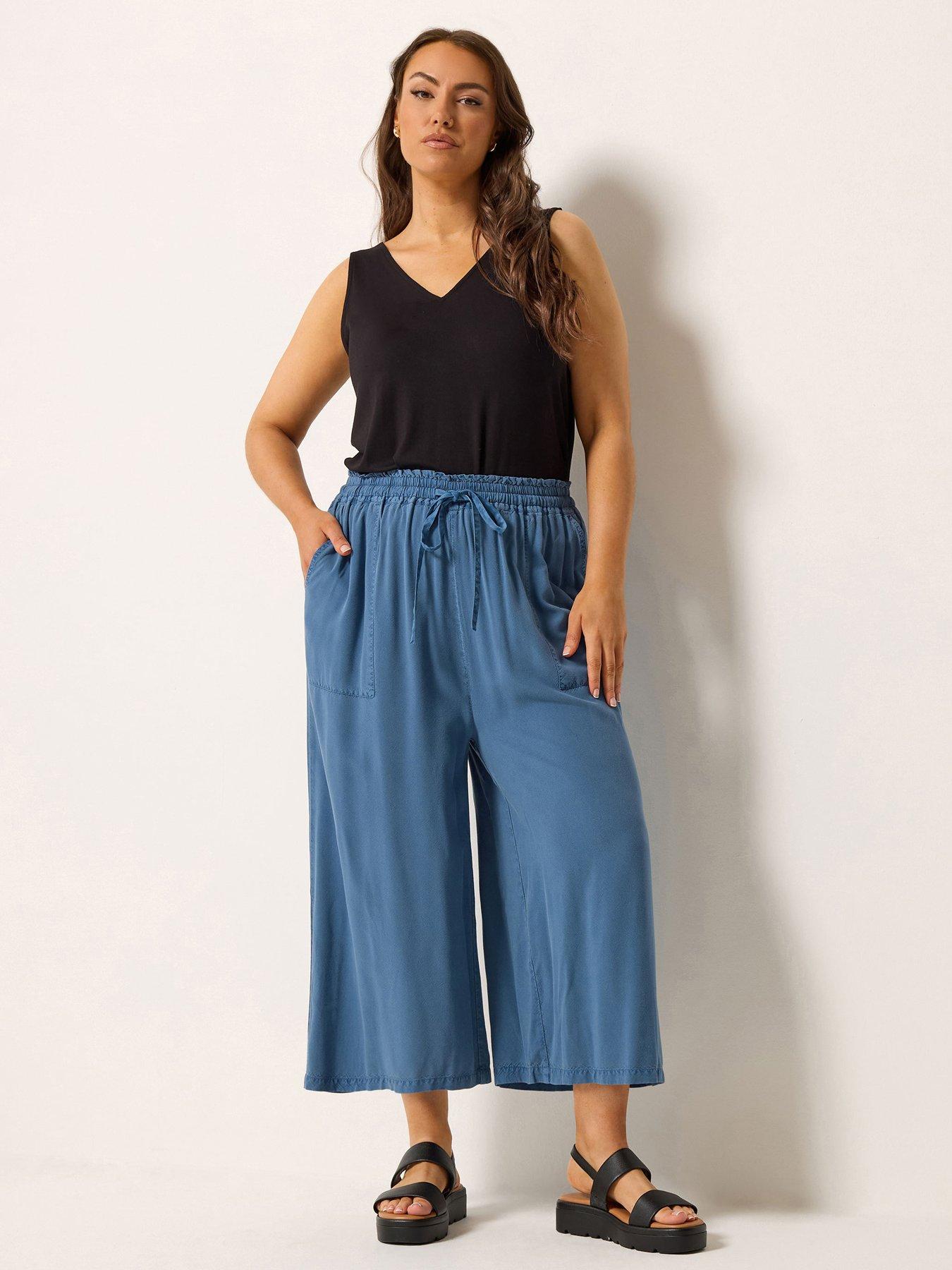 Image 3 of 5 of Yours Curve Chambray Culotte - Blue