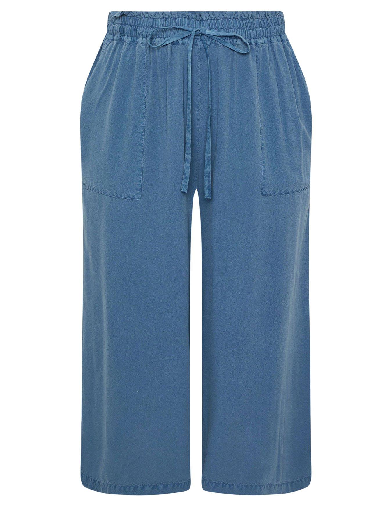 Image 5 of 5 of Yours Curve Chambray Culotte - Blue
