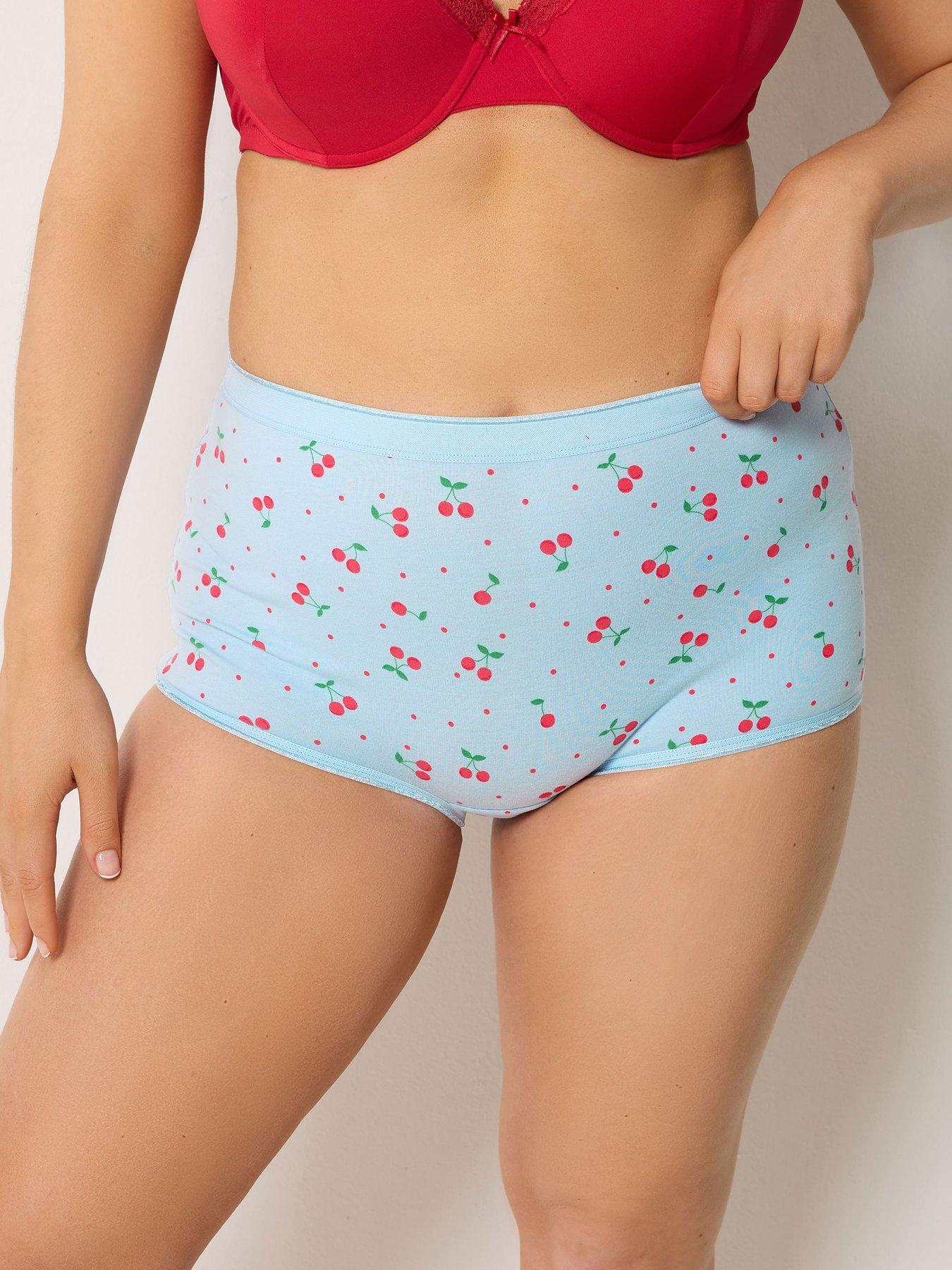 Image 3 of 5 of Yours Curve 5 Pack Berry Print Shorts