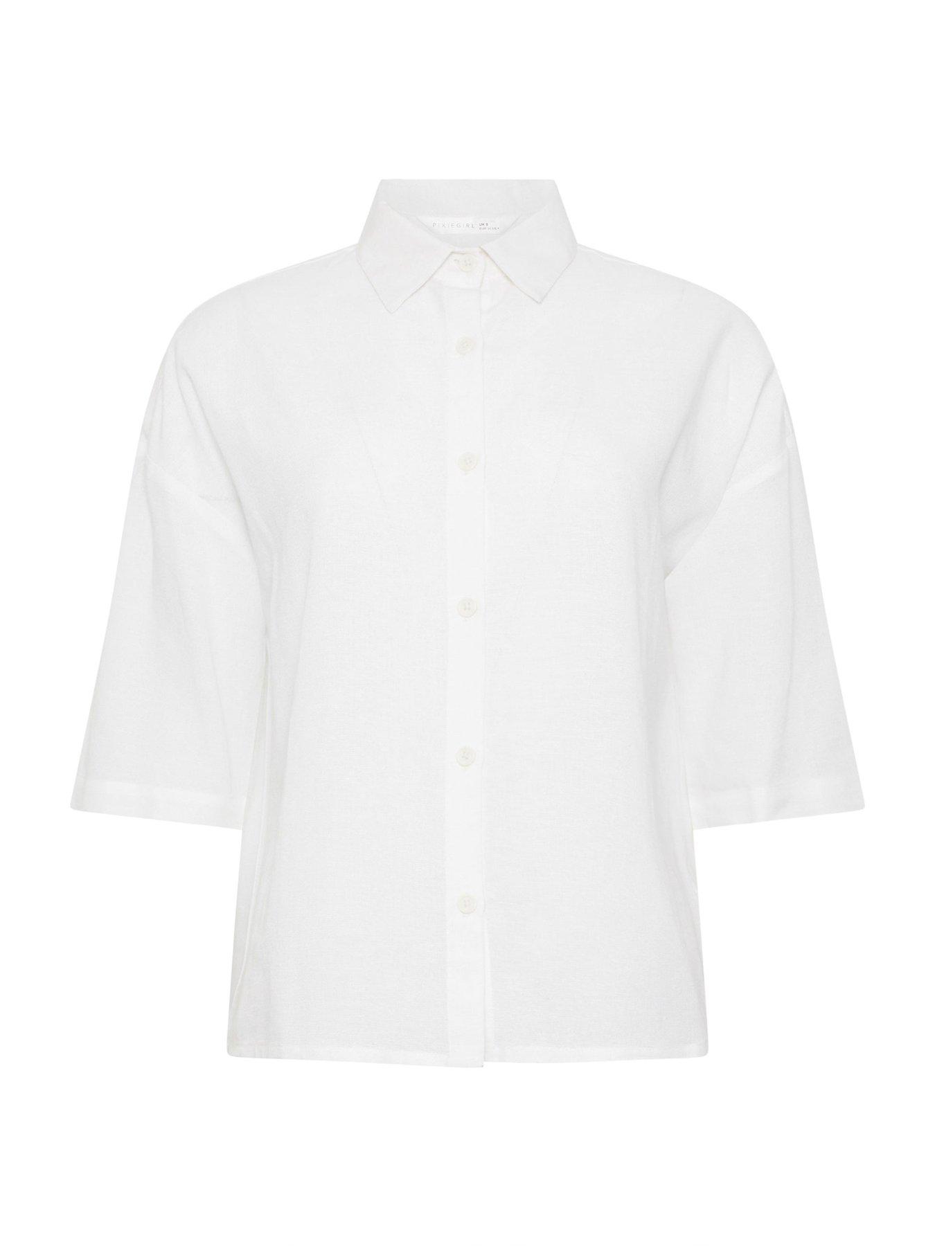  image of pixiegirl-petite-short-sleeve-shirt-white