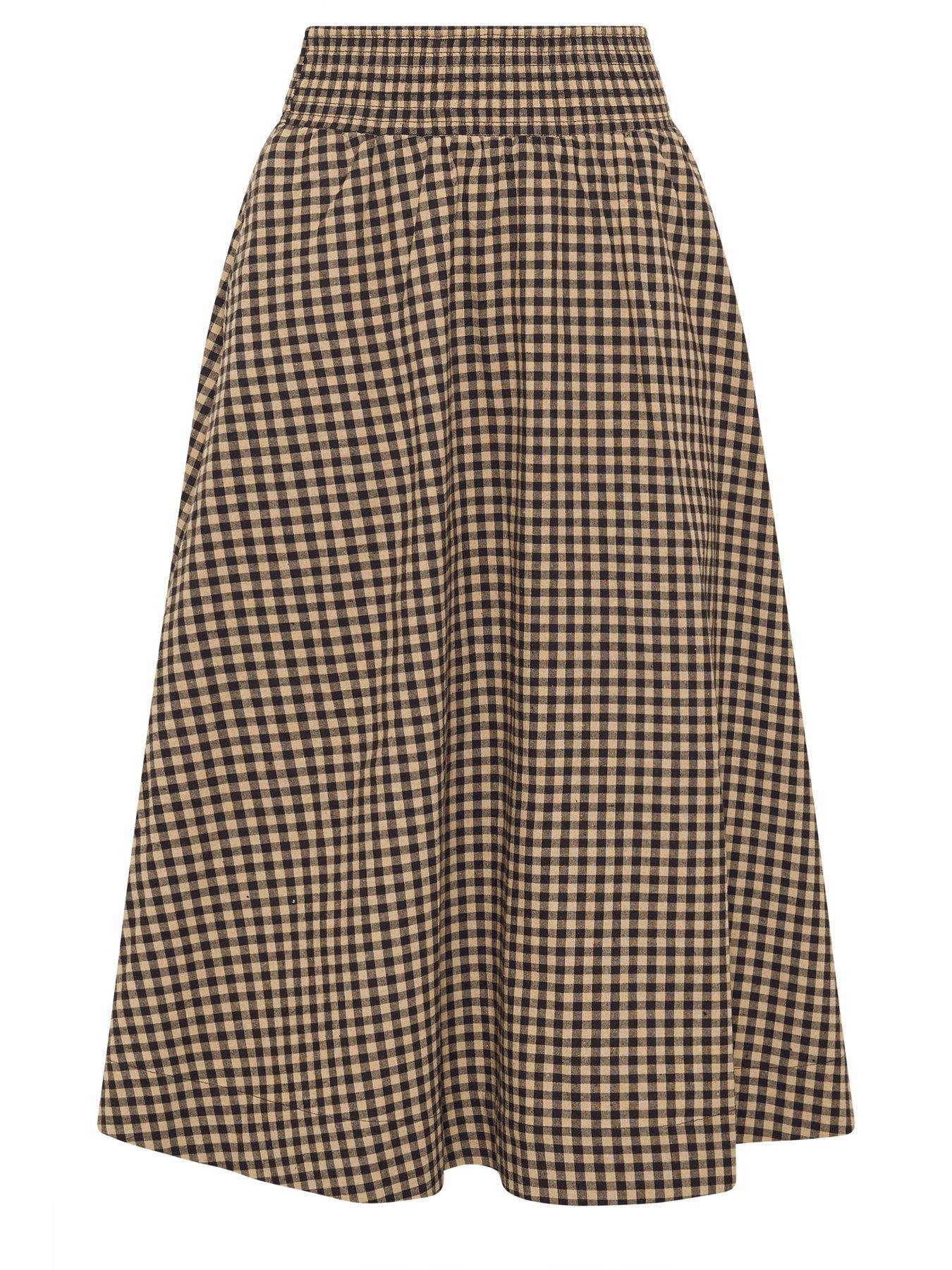 Image 5 of 5 of PixieGirl Petite Gingham Shirred Skirt