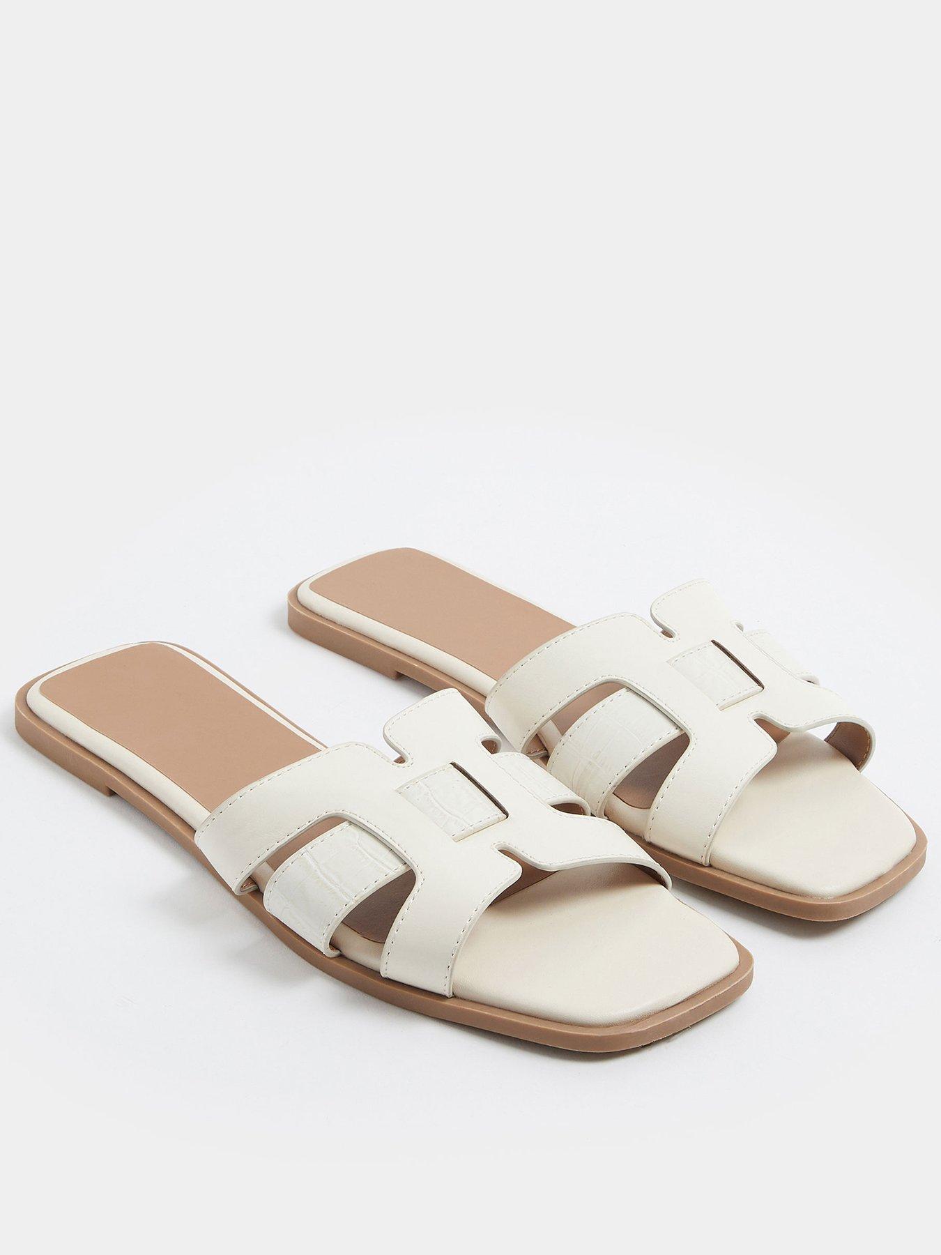  image of yours-extra-wide-fit-cut-out-mule-sandal-white