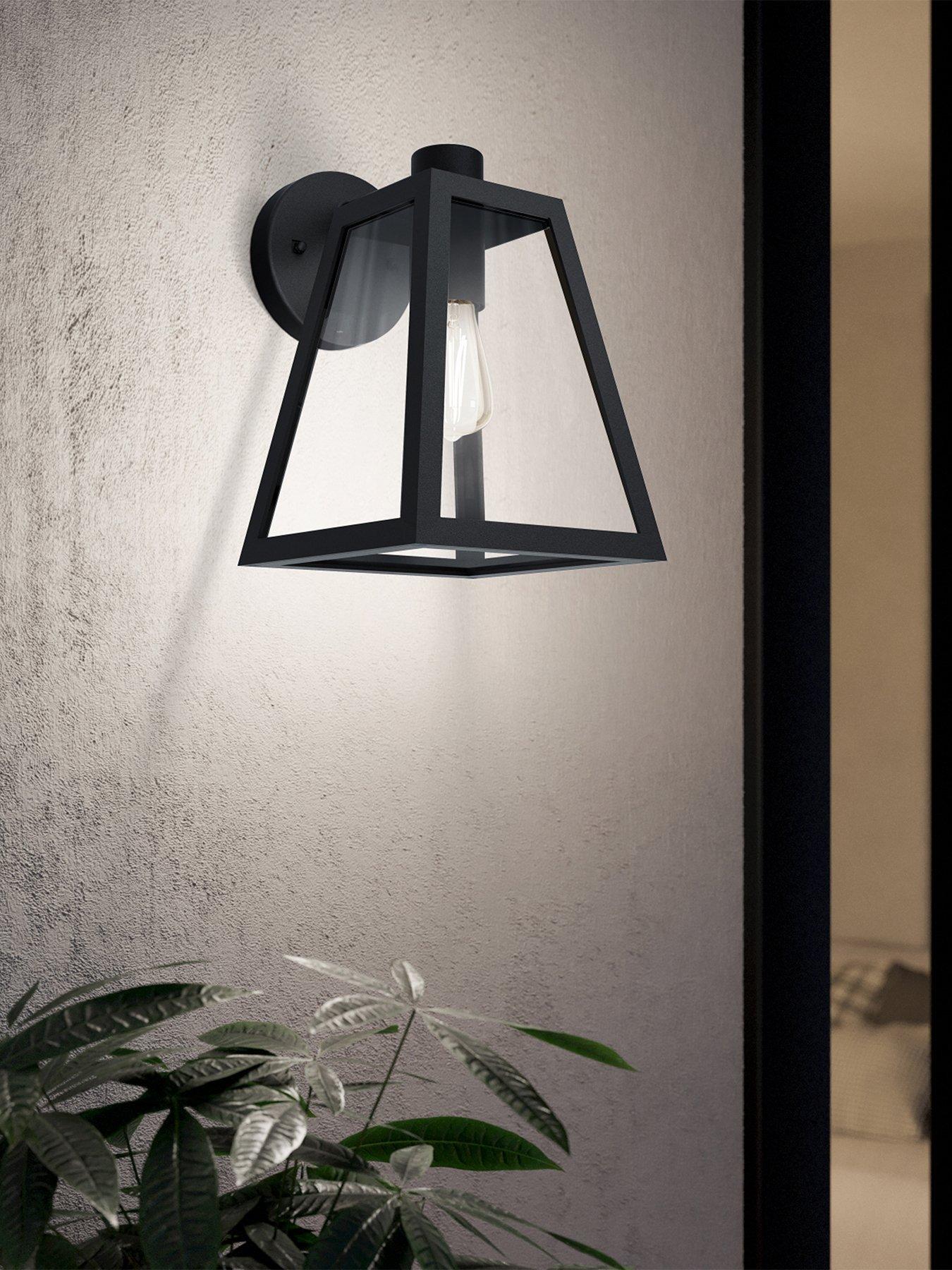 Eglo Mirandola 1-Light Caged Exterior Wall Light With Glass Panels