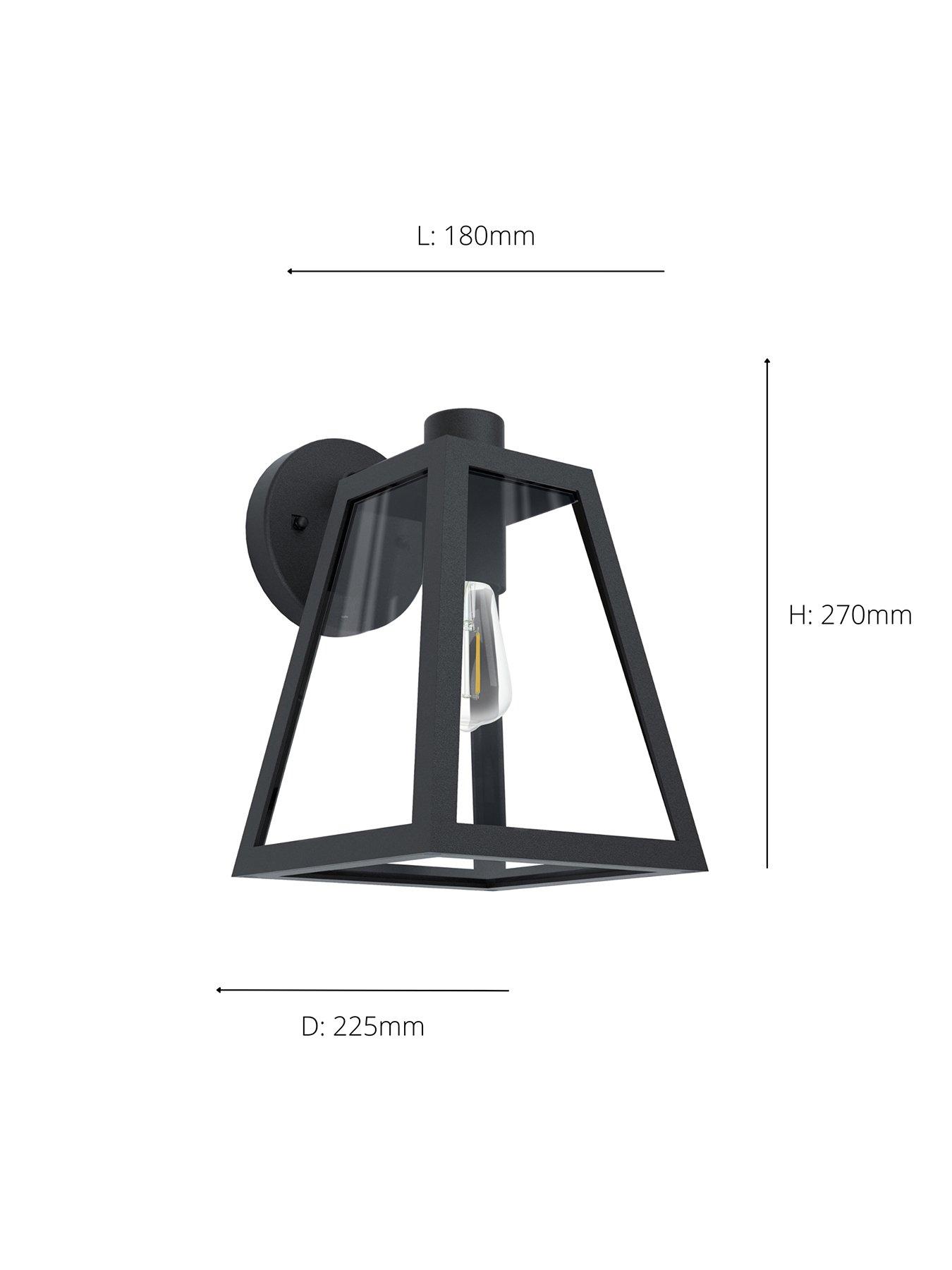 Image 4 of 4 of Eglo Mirandola 1-Light Caged Exterior Wall Light With Glass Panels